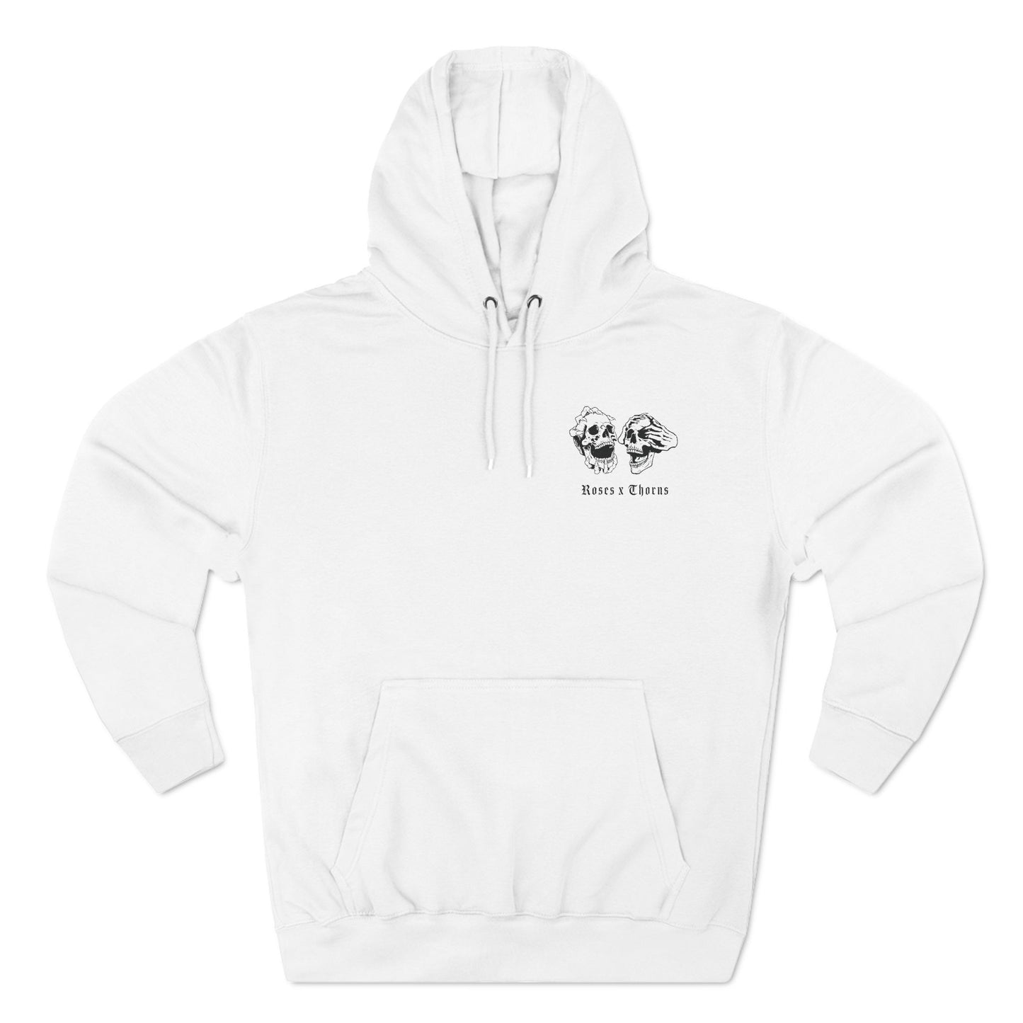Twin Skulls Roses x Thorns Three-Panel Fleece Hoodie