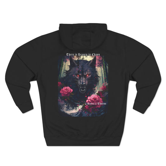Grey Wolf Roses x Thorns Fleece Hoodie