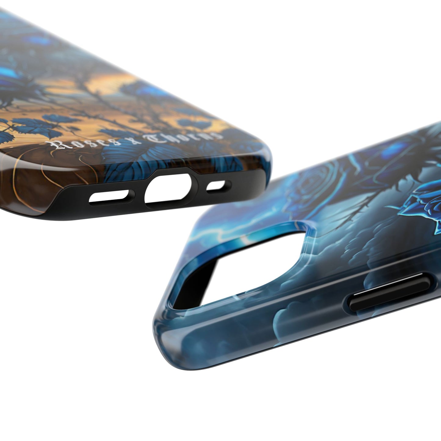 Blue Desert Roses x Thorns Phone Cases