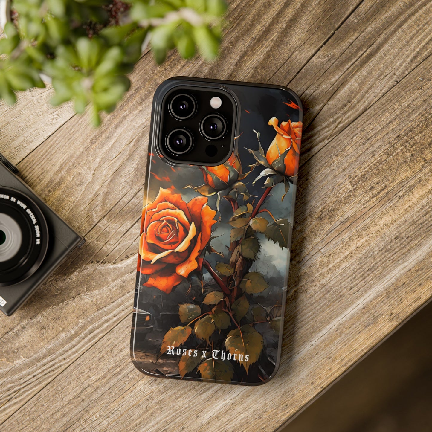 Orange Roses x Thorns Impact-Resistant Cases