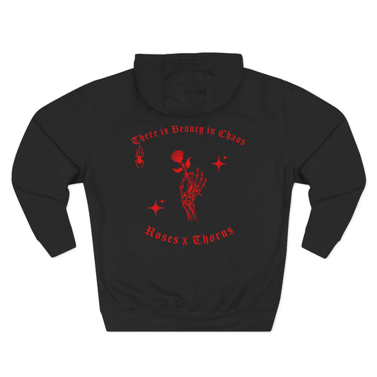 Seeing Red Single Hand Rose x Thornsl Fleece Hoodie