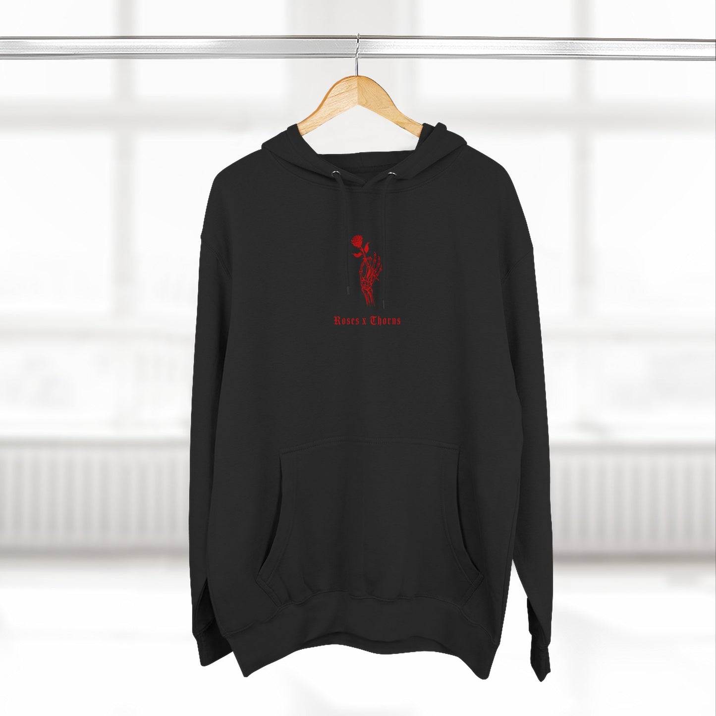 Seeing Red Single Hand Rose x Thornsl Fleece Hoodie