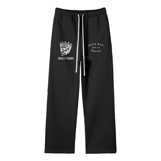 Rose King Streetwear Unisex Solid Color Fleece Straight Leg Pants