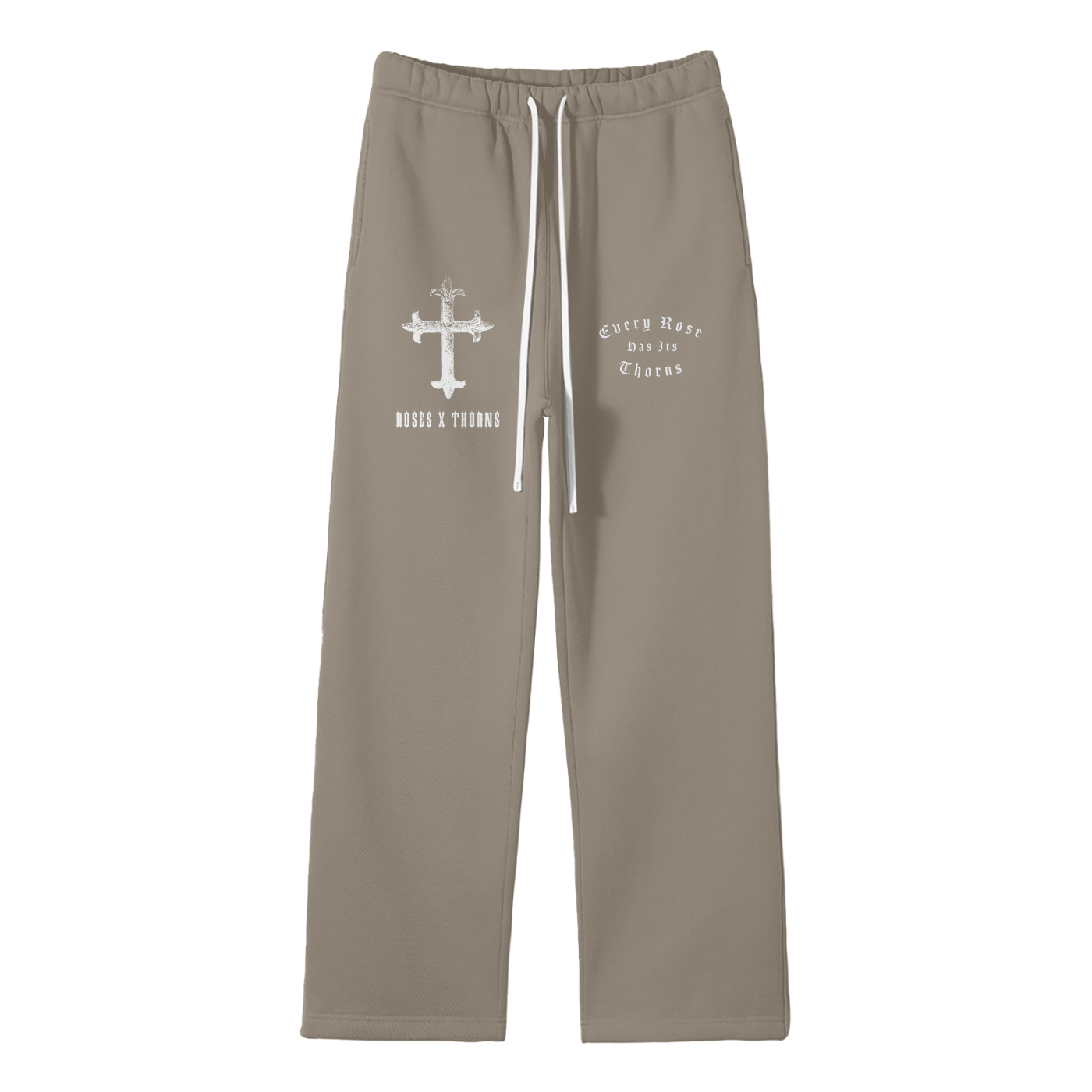 The Cross Streetwear Unisex Solid Color Fleece Straight Leg Pants