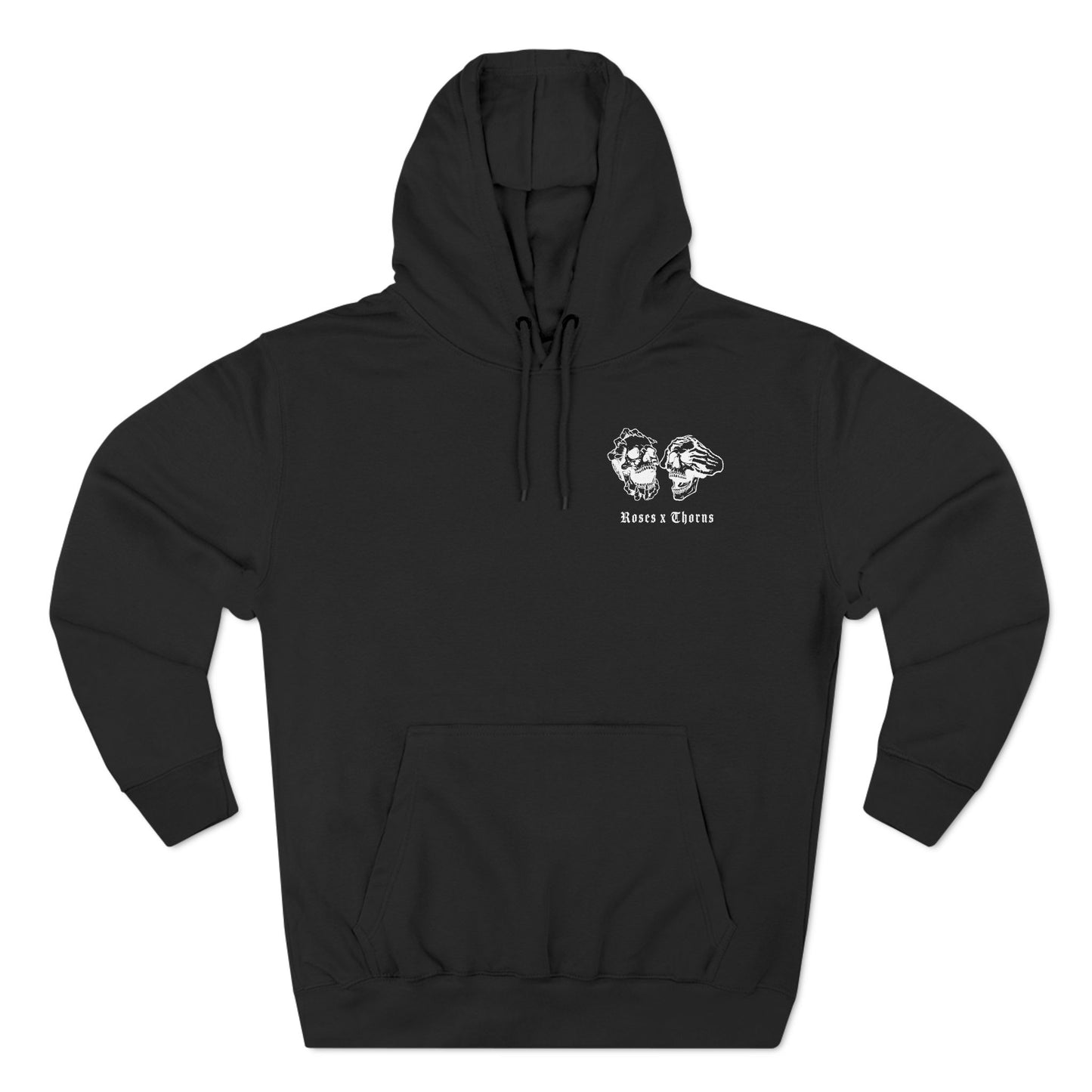 Twin Skulls Roses x Thorns Three-Panel Fleece Hoodie
