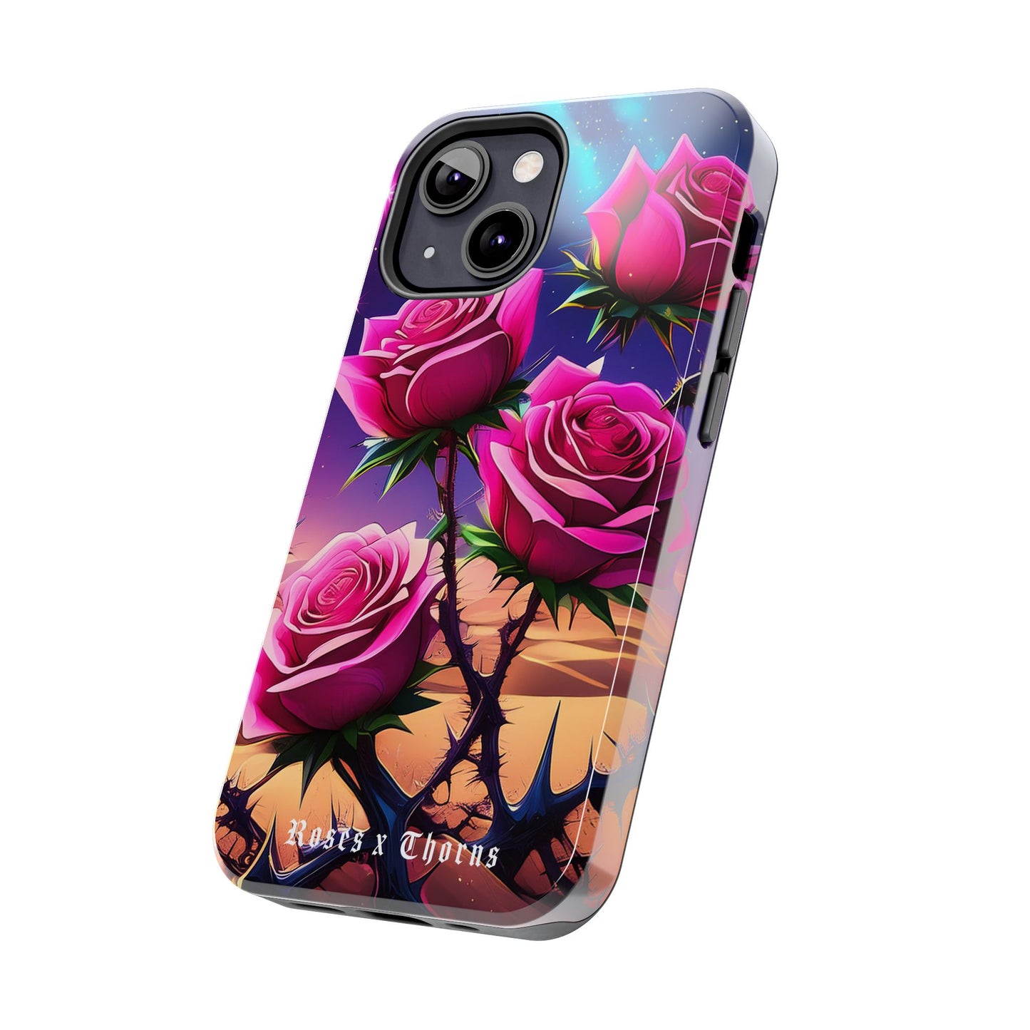 Pink Desert Roses x Thorns Phone Cases