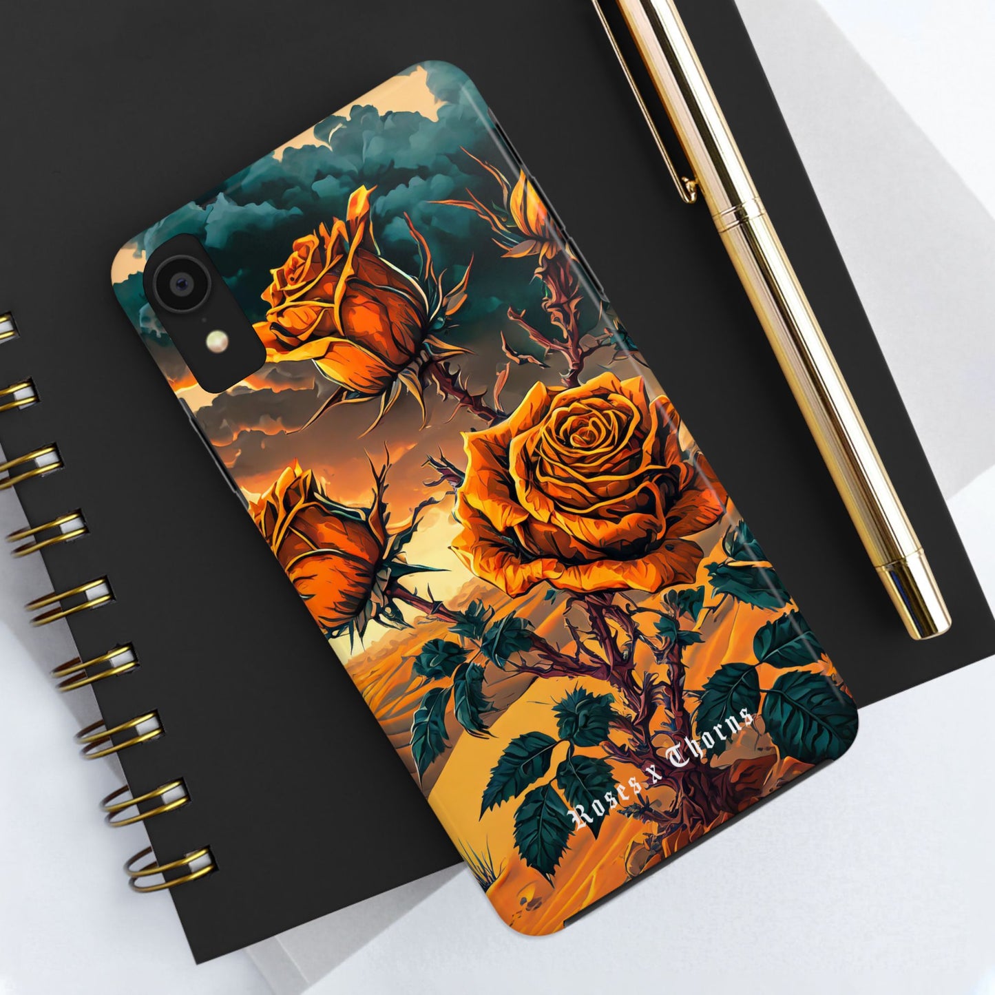 Orange Desert Roses x Thorns Phone Cases