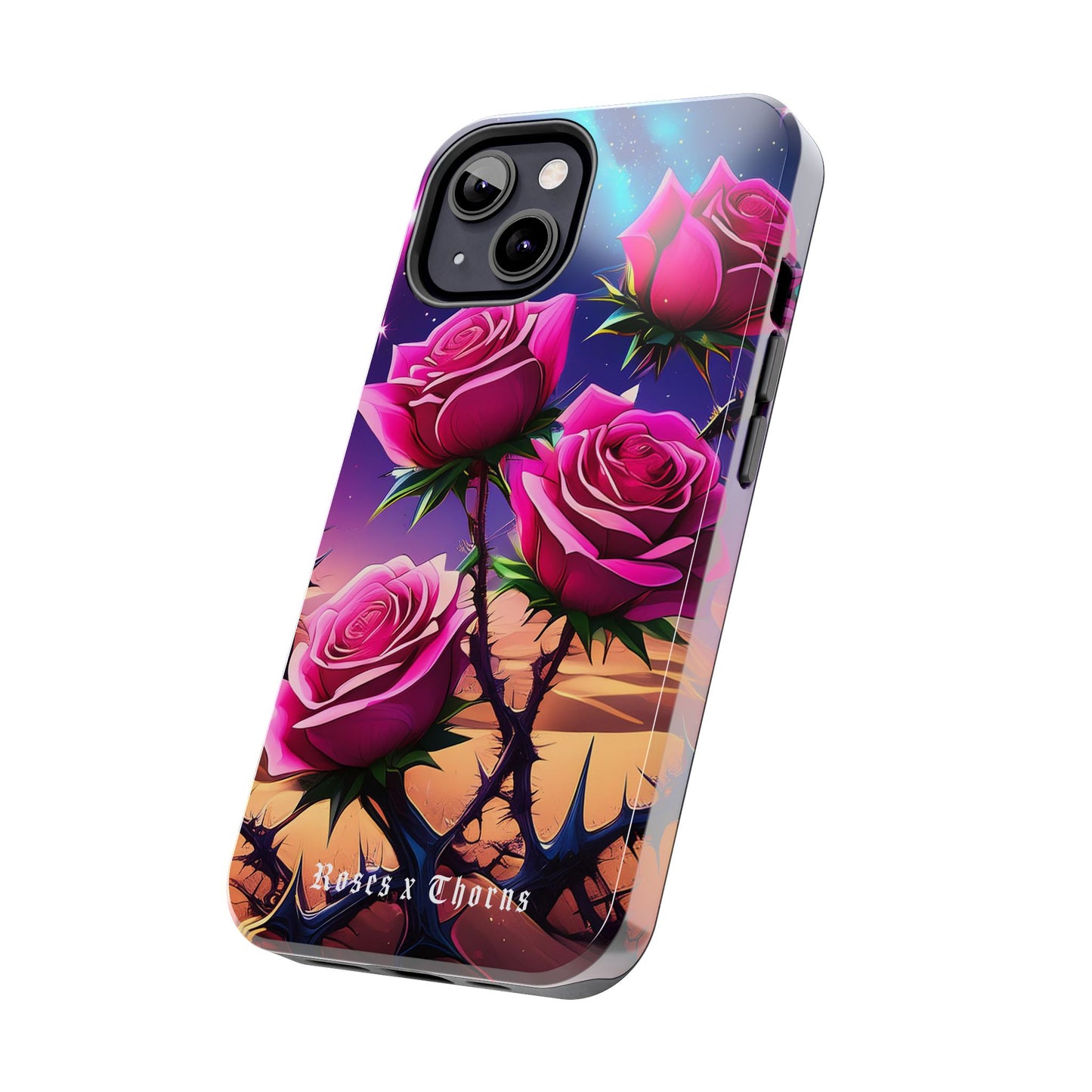 Pink Desert Roses x Thorns Phone Cases