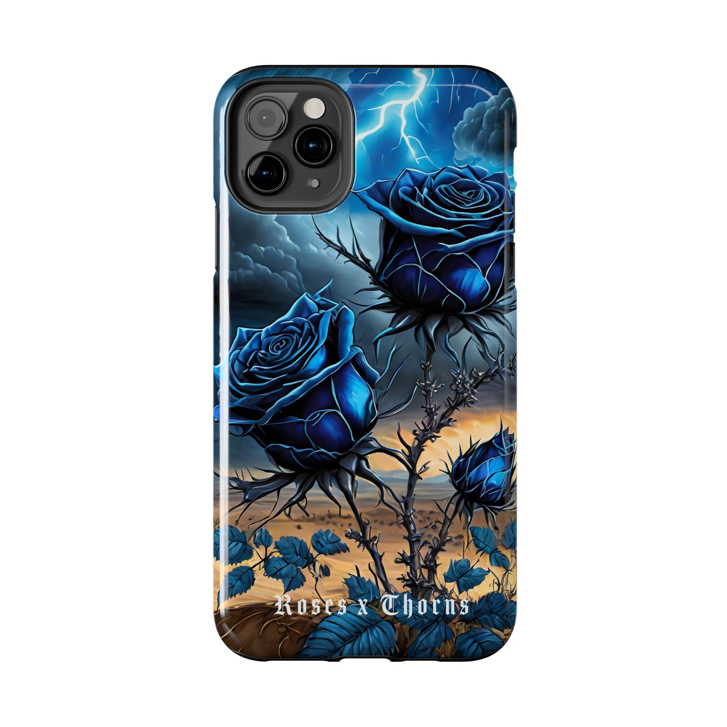 Blue Desert Roses x Thorns Phone Cases