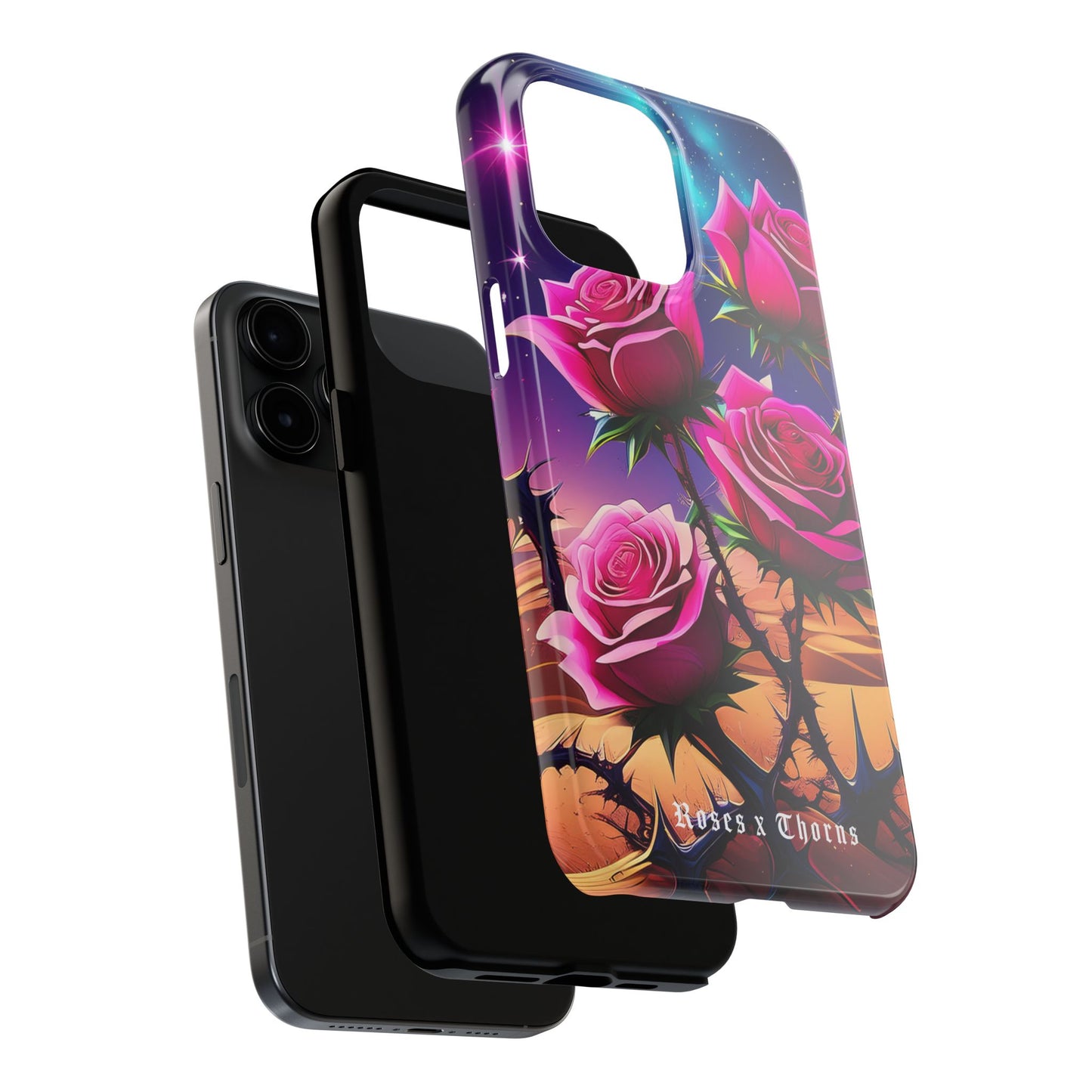 Pink Desert Roses x Thorns Phone Cases