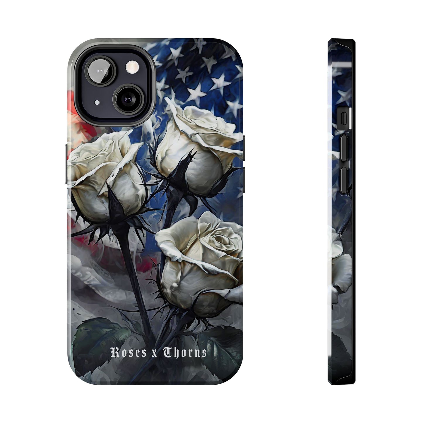 American White Roses x Thorns Phone Cases