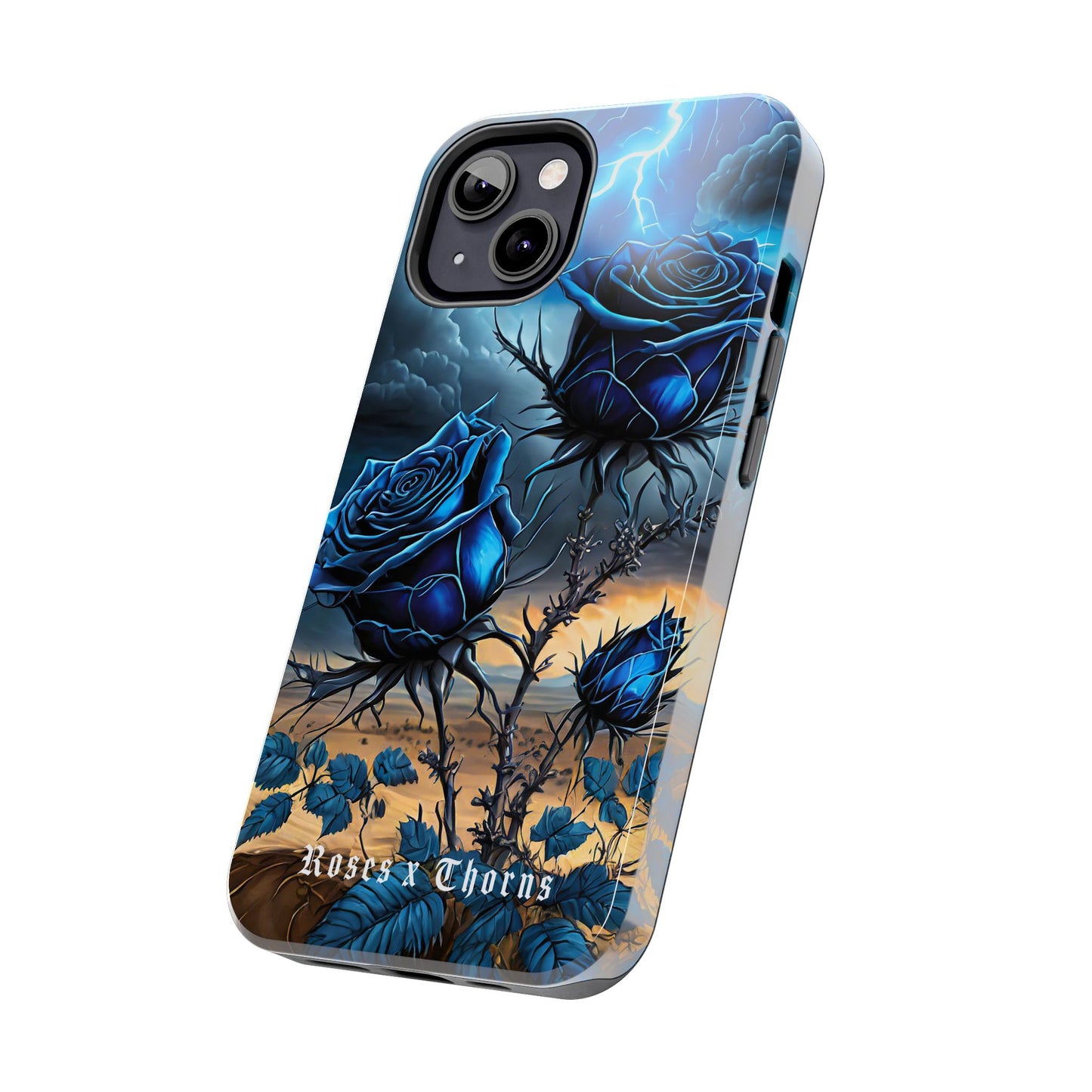 Blue Desert Roses x Thorns Phone Cases