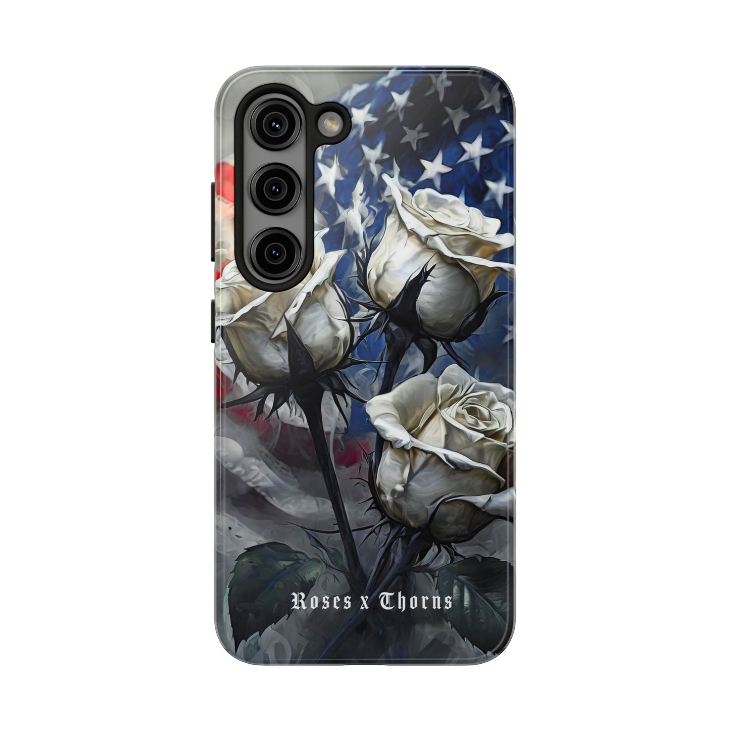 American White Roses x Thorns Phone Cases