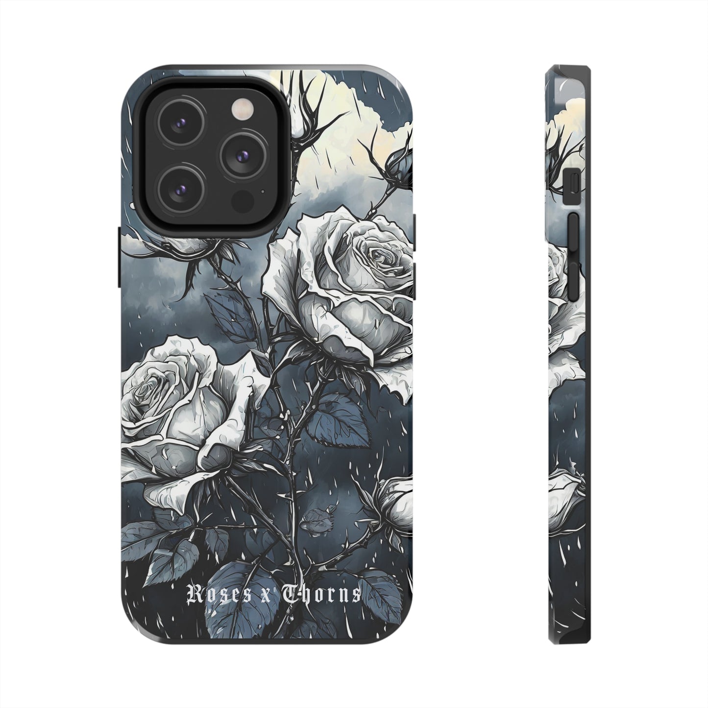 White Roses x Thorns Tough Phone Cases