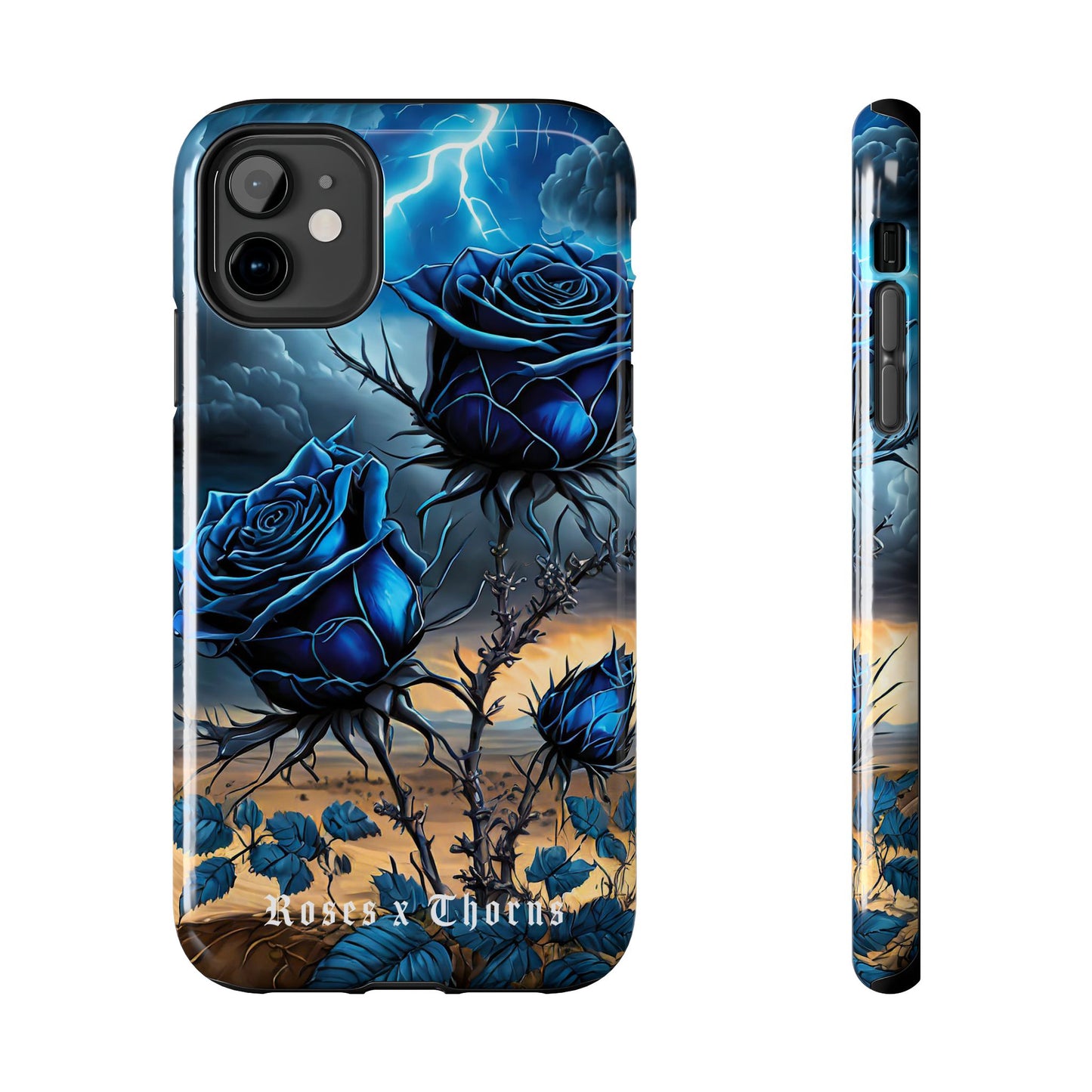 Blue Desert Roses x Thorns Phone Cases