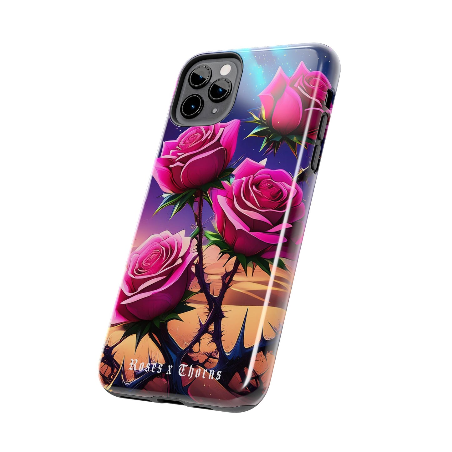 Pink Desert Roses x Thorns Phone Cases