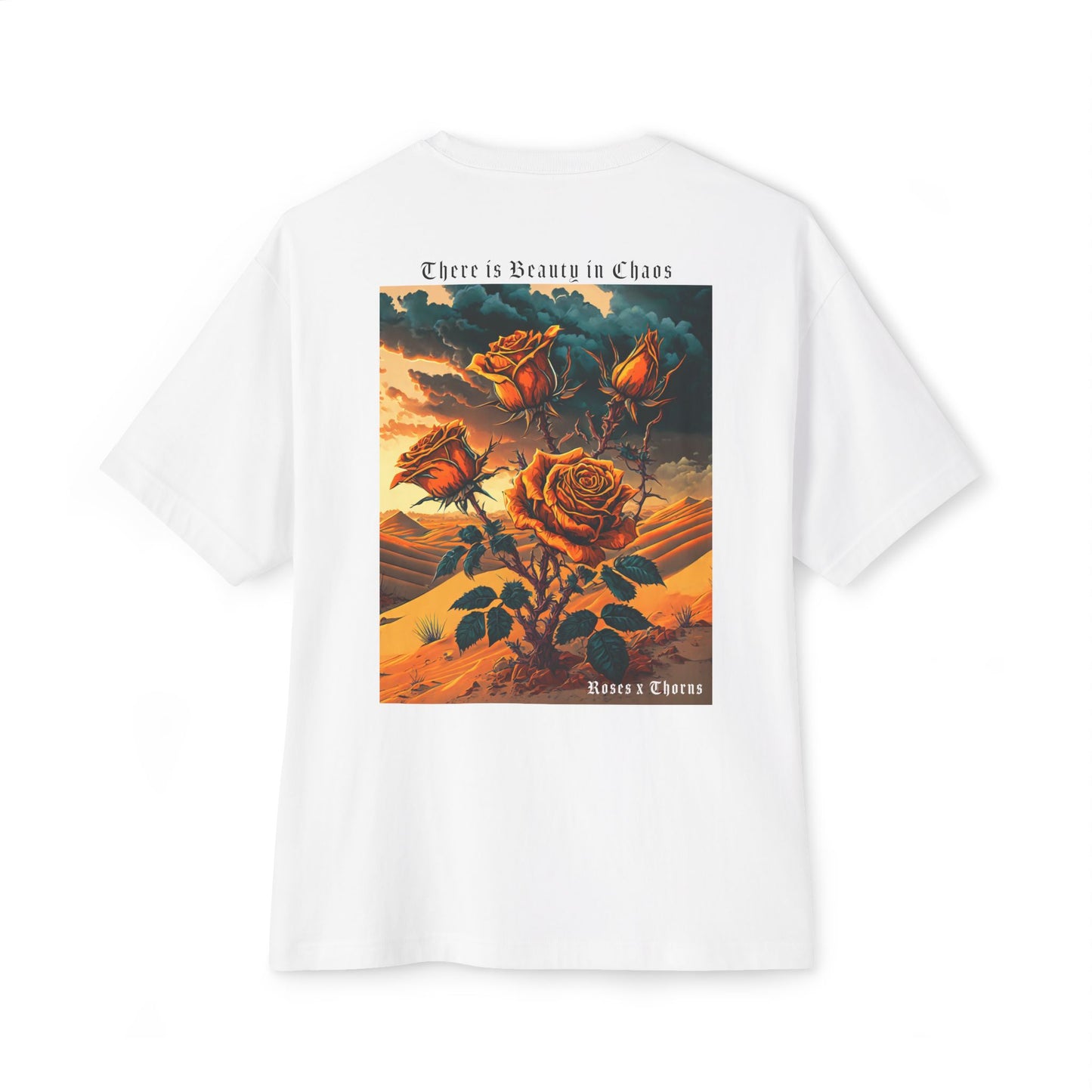 Orange Desert Roses x Thorns Oversized Boxy Tee