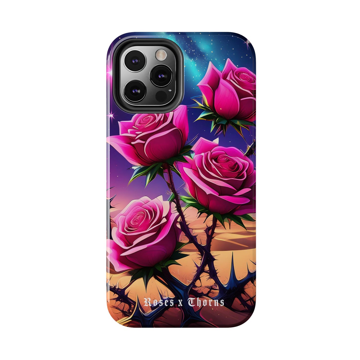 Pink Desert Roses x Thorns Phone Cases