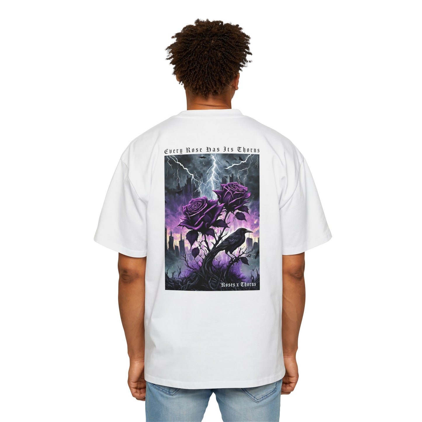 Purple Crows Roses x Thorns Heavy Oversized Tee