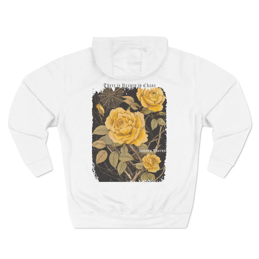 Yellow Web Roses x Thorns Fleece Hoodie