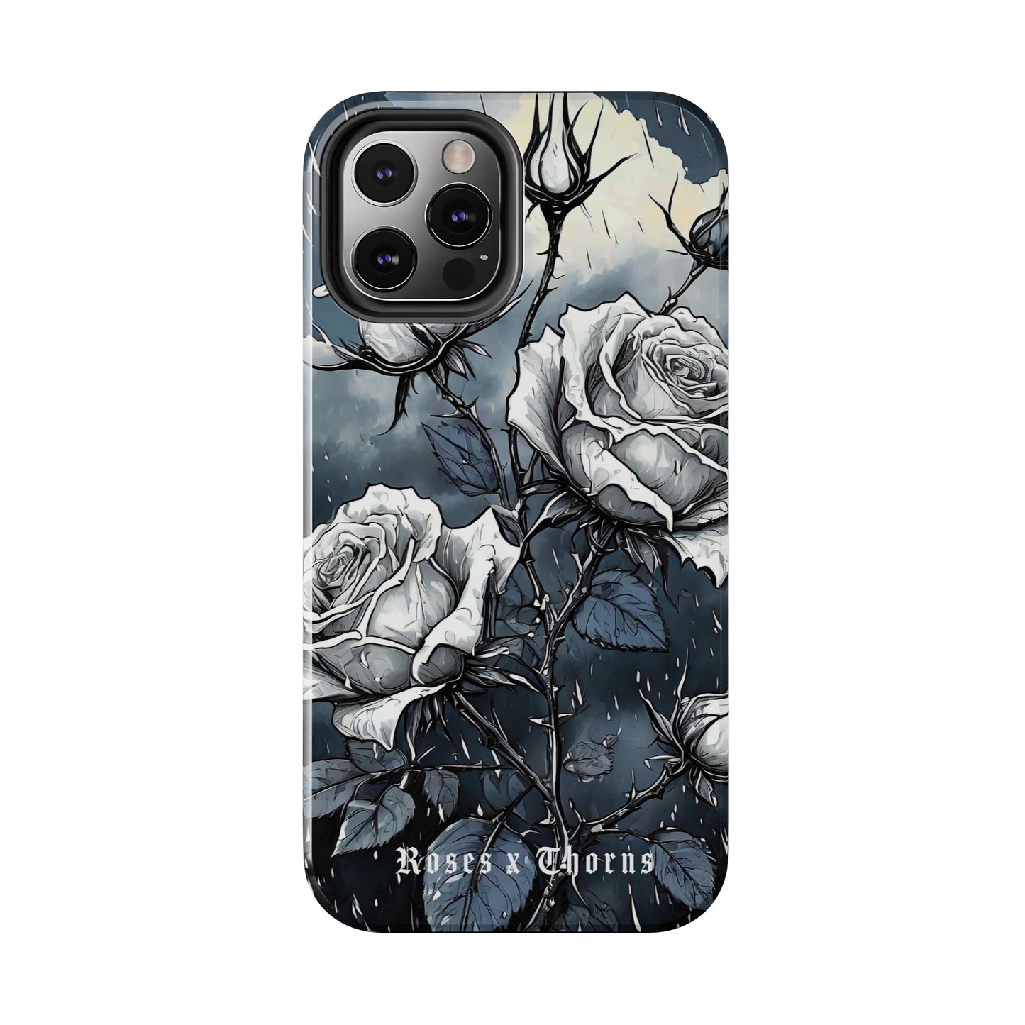 White Roses x Thorns Tough Phone Cases