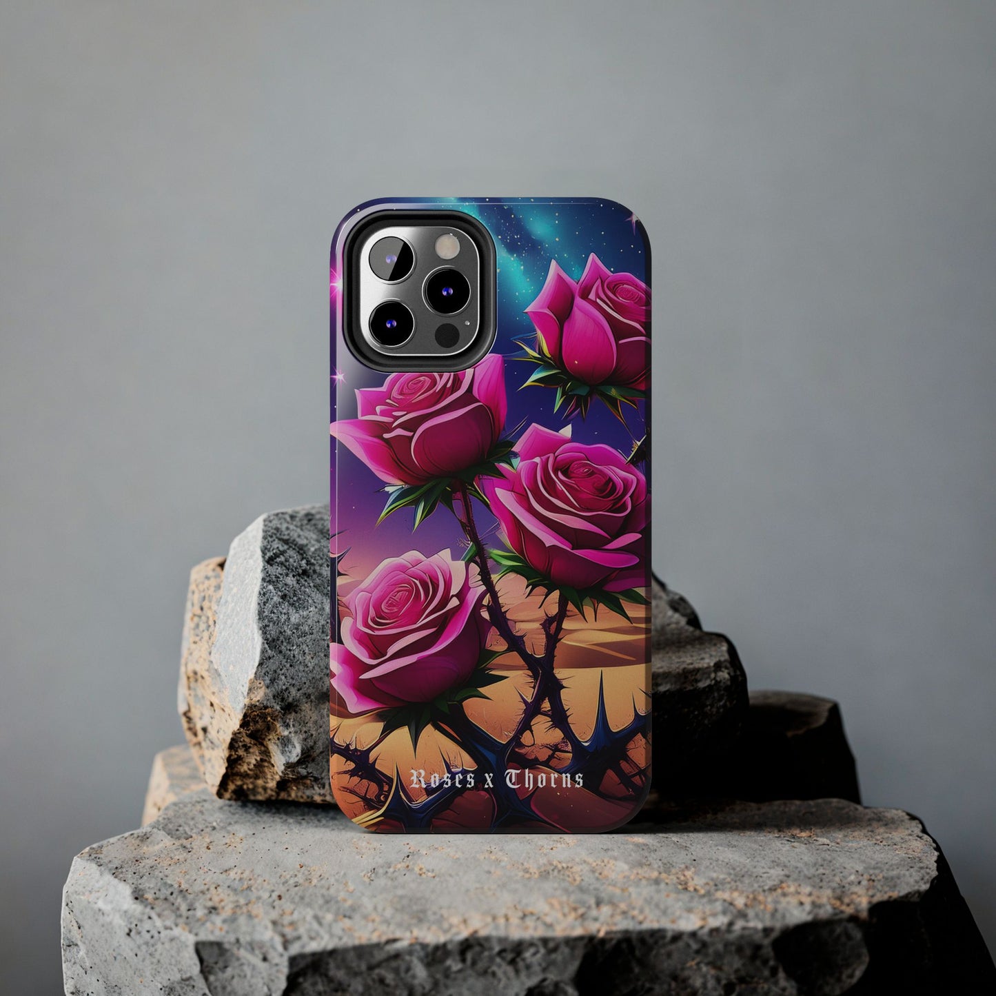 Pink Desert Roses x Thorns Phone Cases