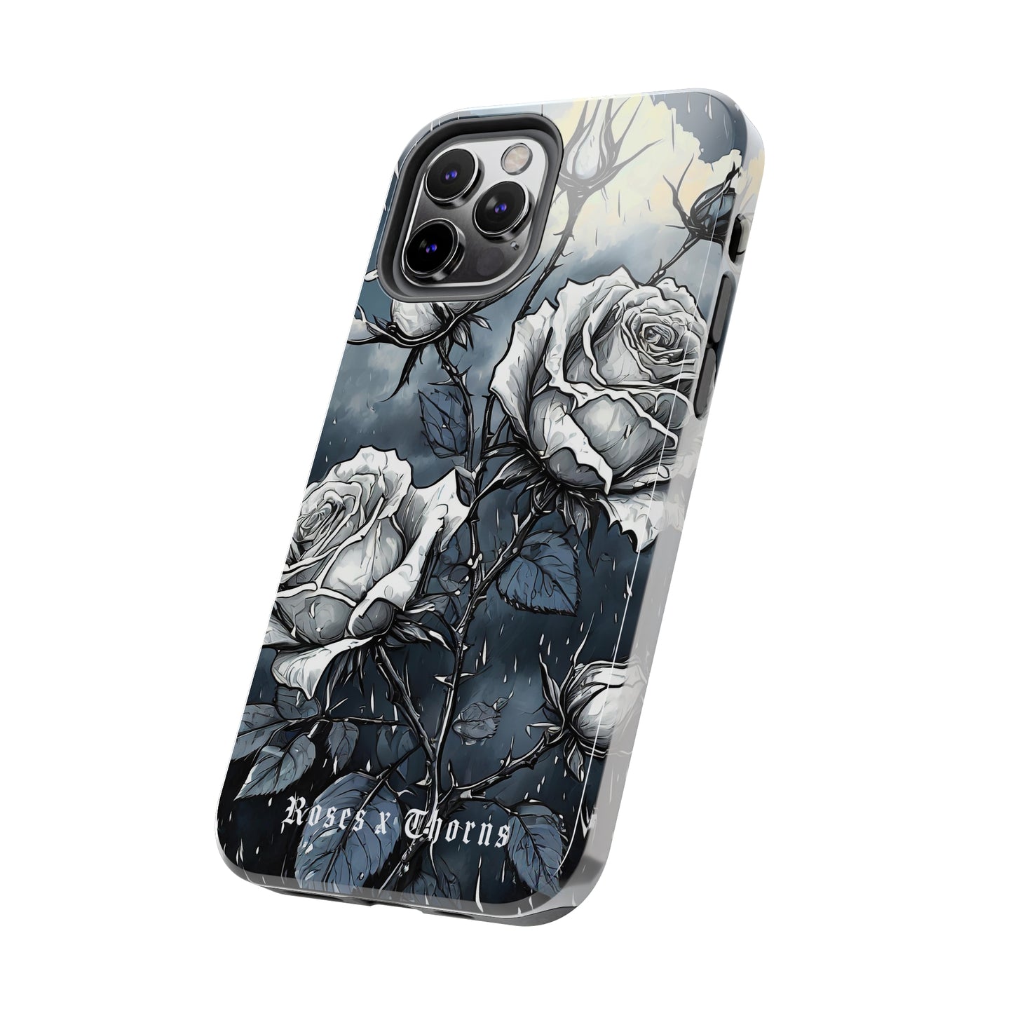 White Roses x Thorns Tough Phone Cases