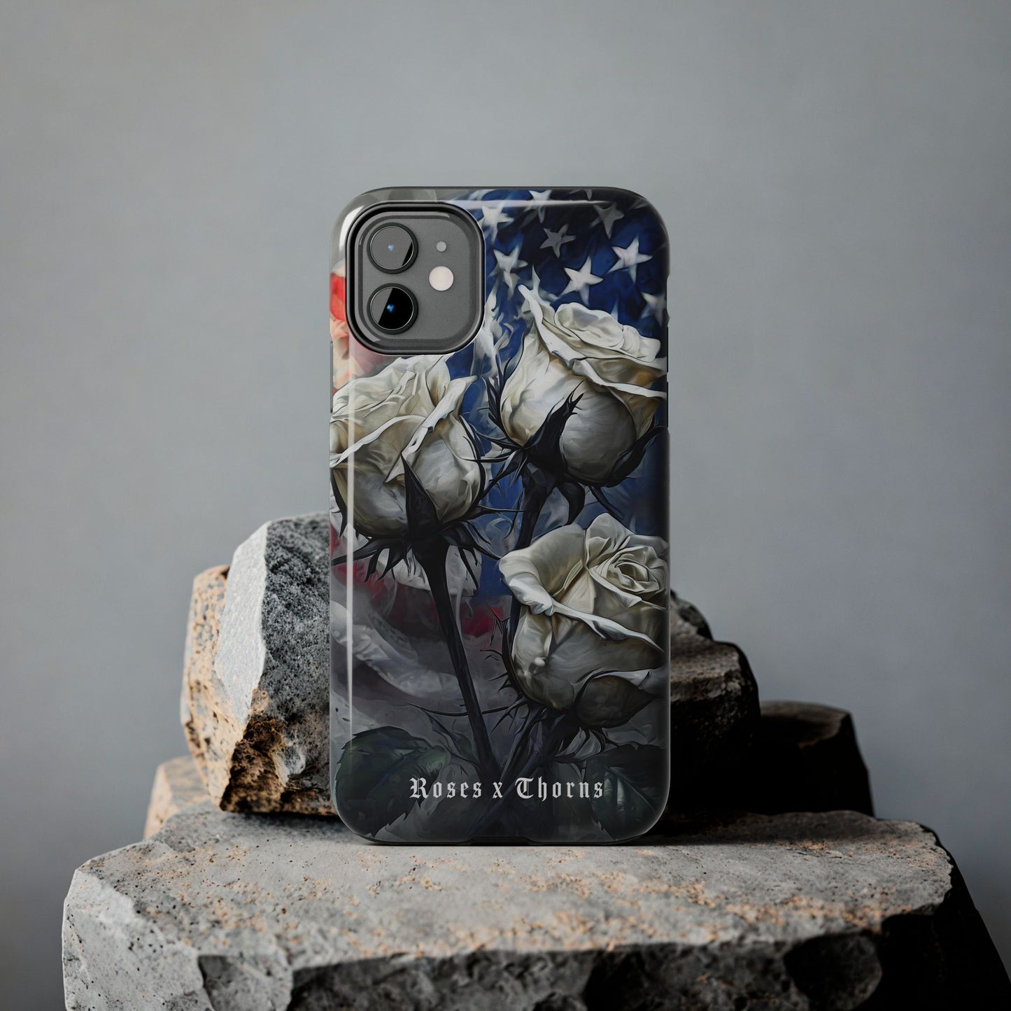 American White Roses x Thorns Phone Cases