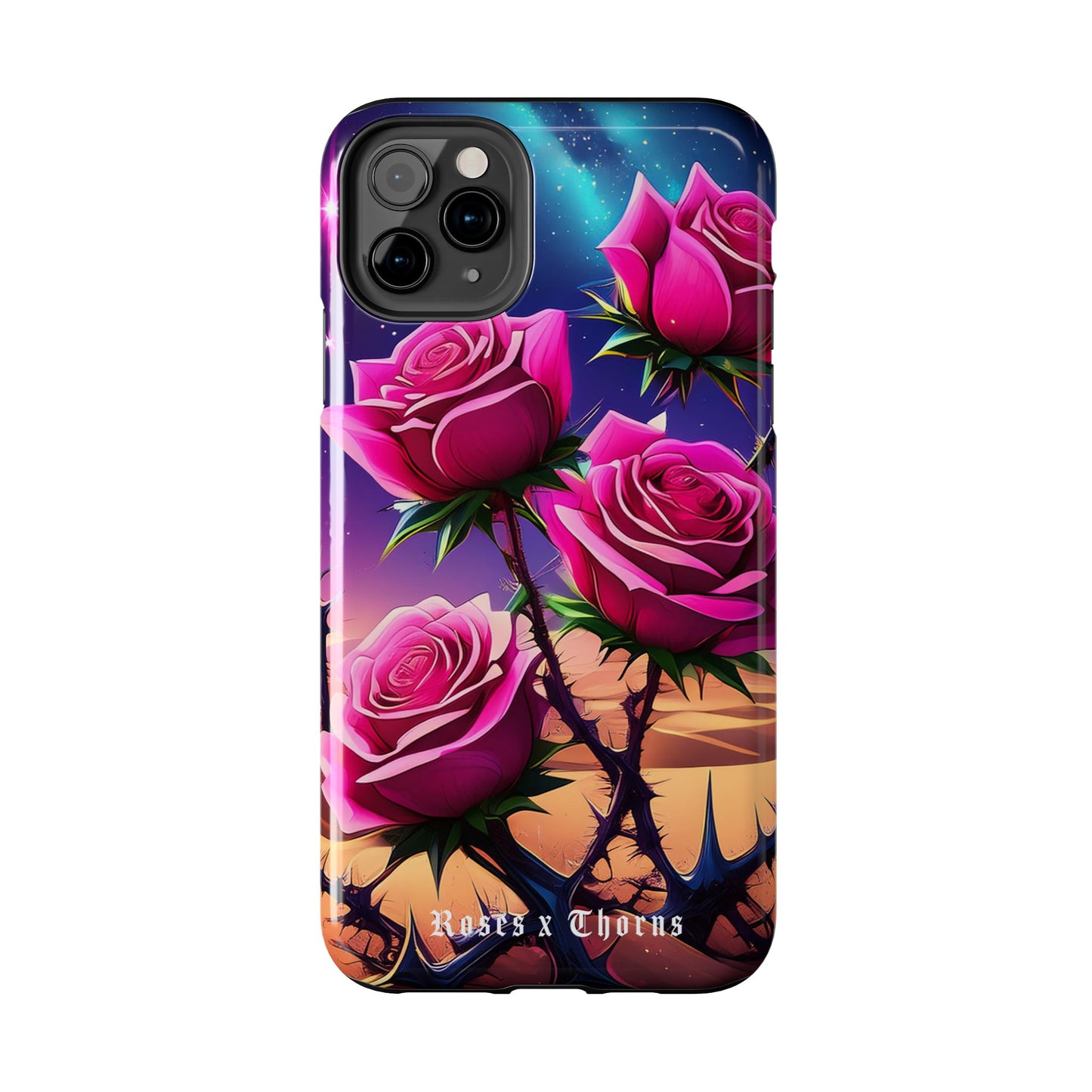 Pink Desert Roses x Thorns Phone Cases