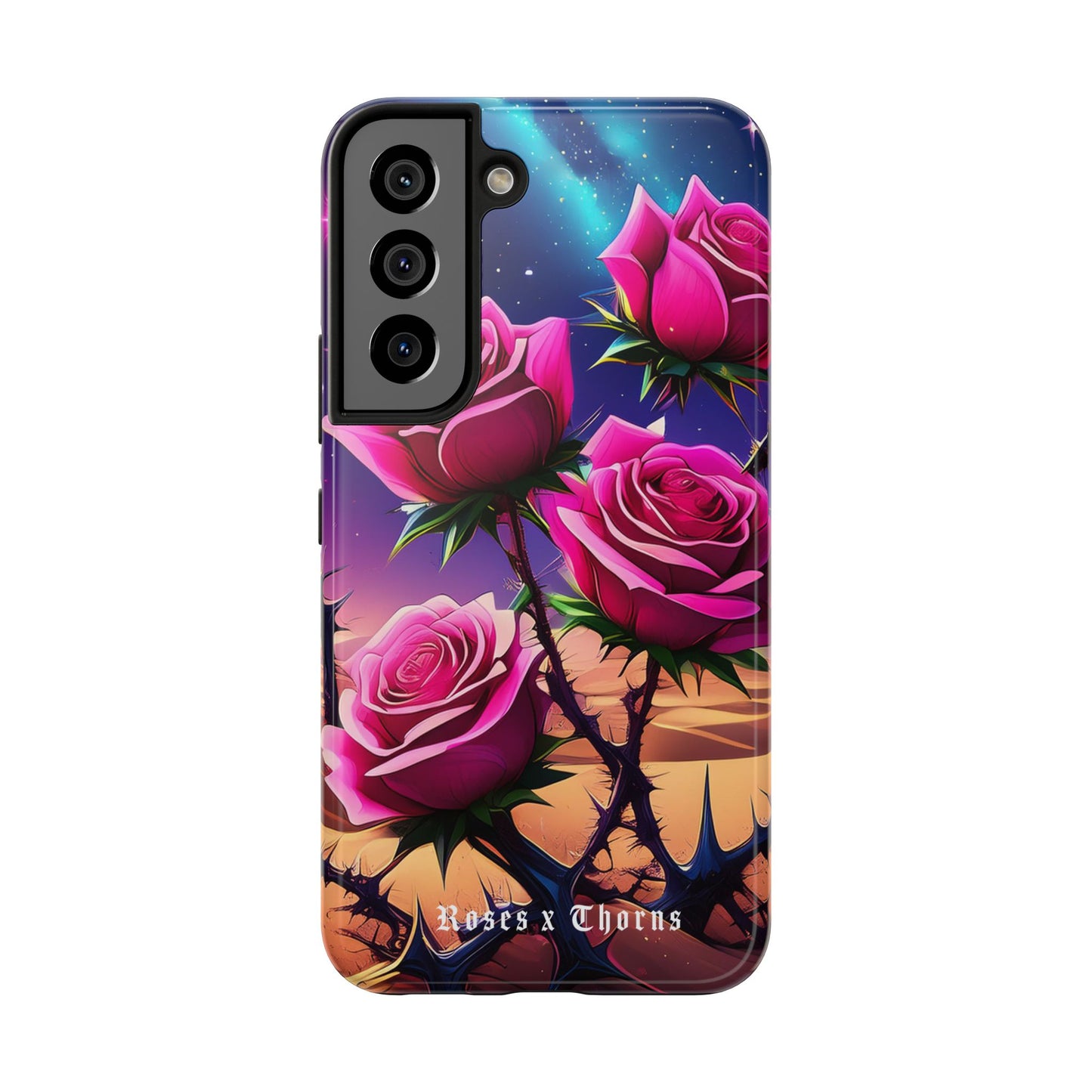 Pink Desert Roses x Thorns Phone Cases