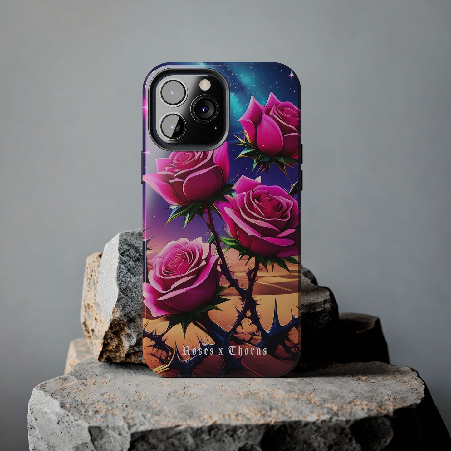 Pink Desert Roses x Thorns Phone Cases