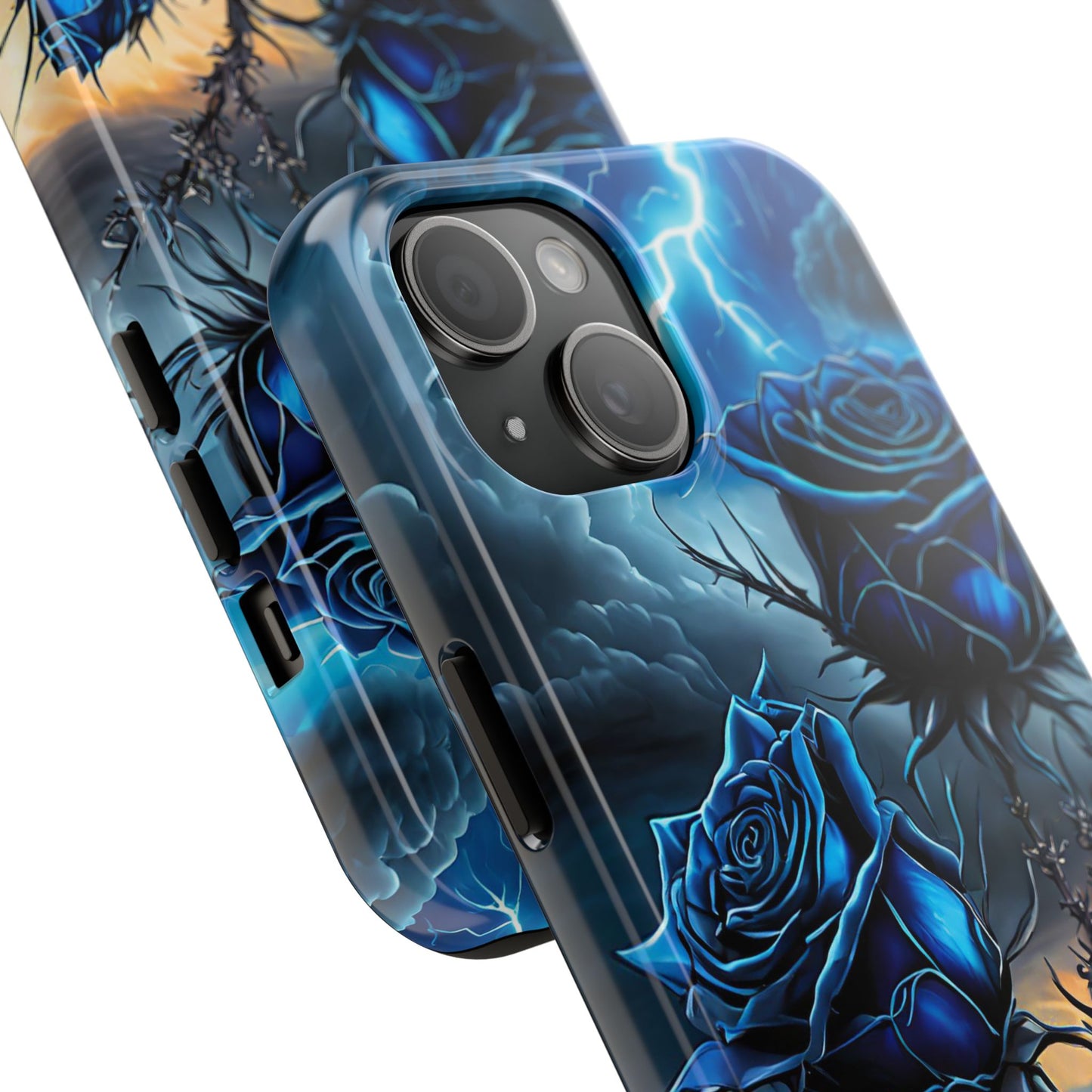 Blue Desert Roses x Thorns Phone Cases