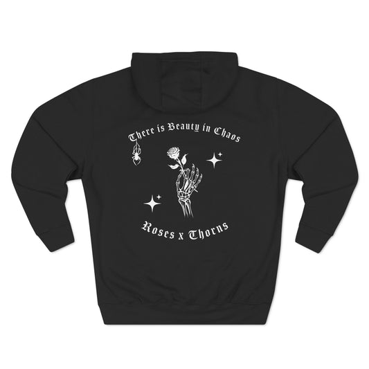 Single Rose Roses x ThornsThree-Panel Fleece Hoodie