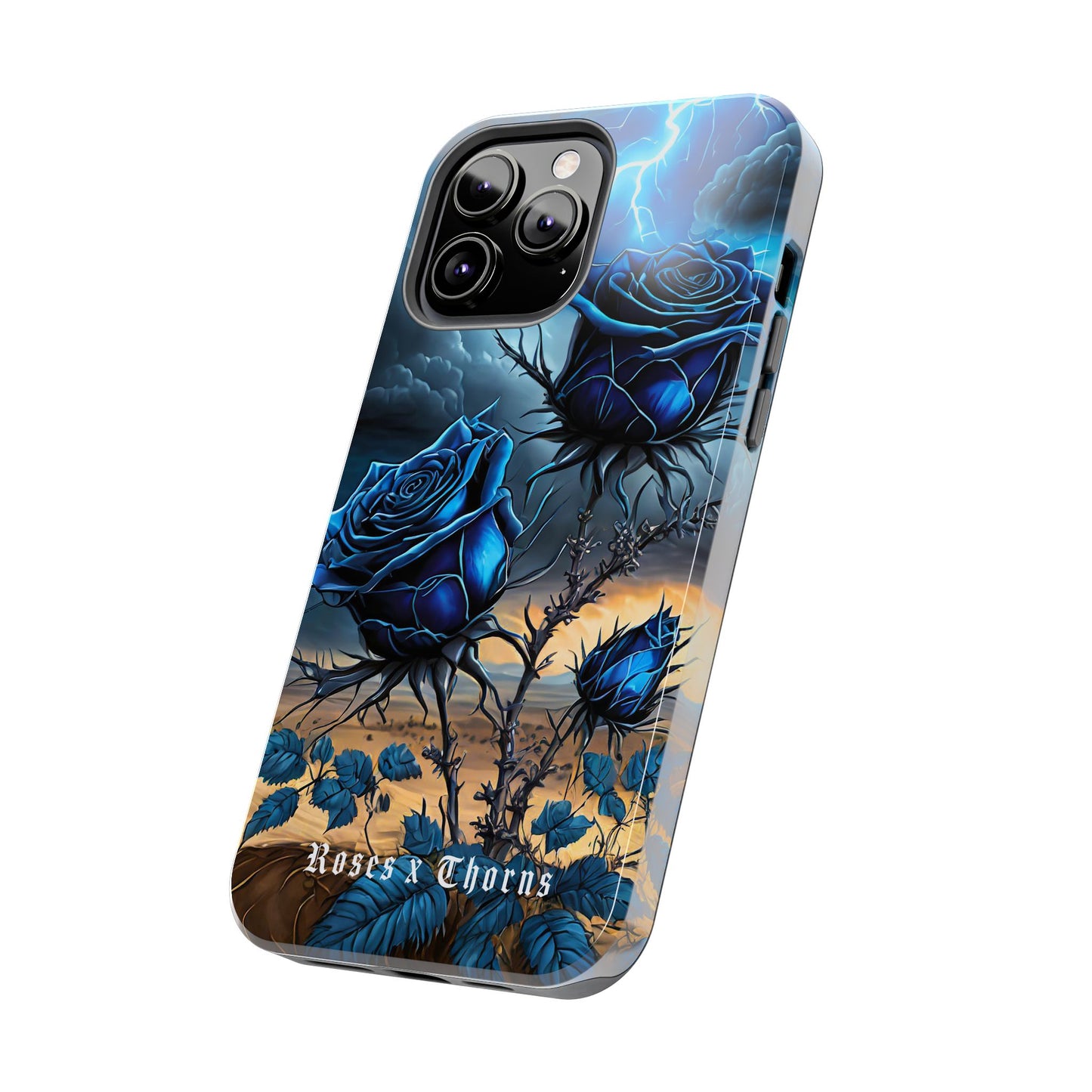 Blue Desert Roses x Thorns Phone Cases