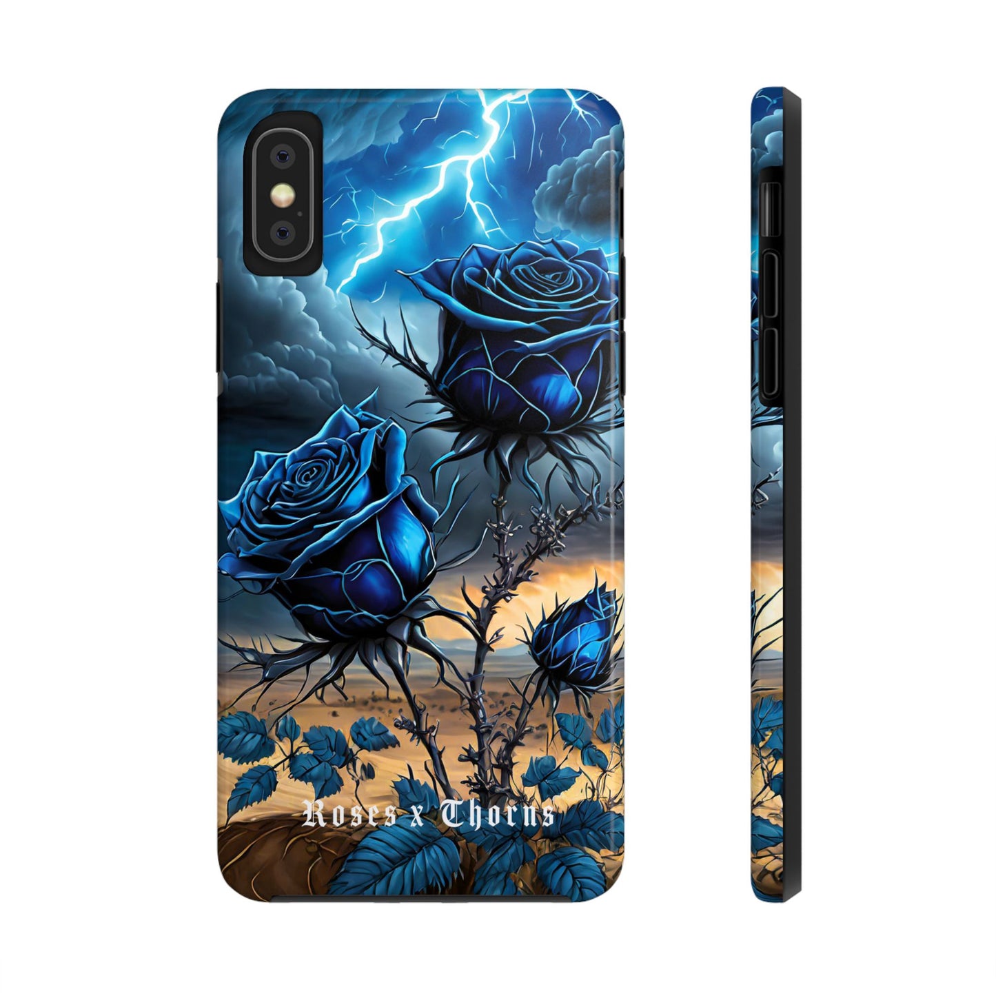 Blue Desert Roses x Thorns Phone Cases