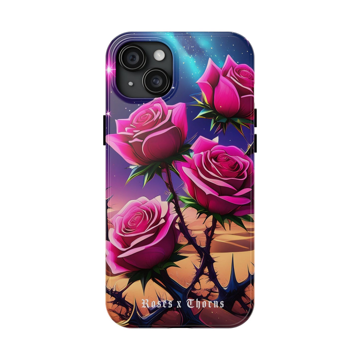 Pink Desert Roses x Thorns Phone Cases