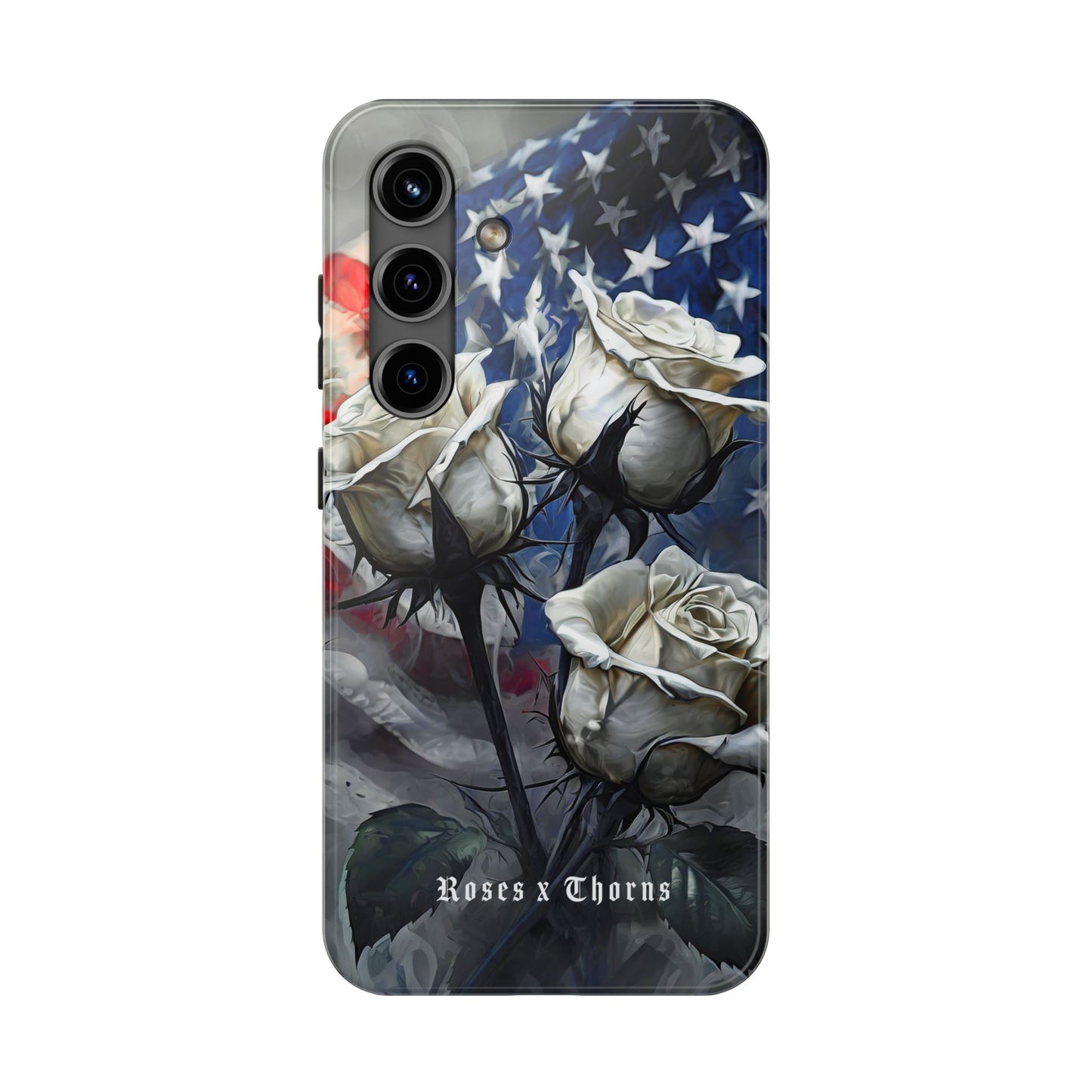 American White Roses x Thorns Phone Cases