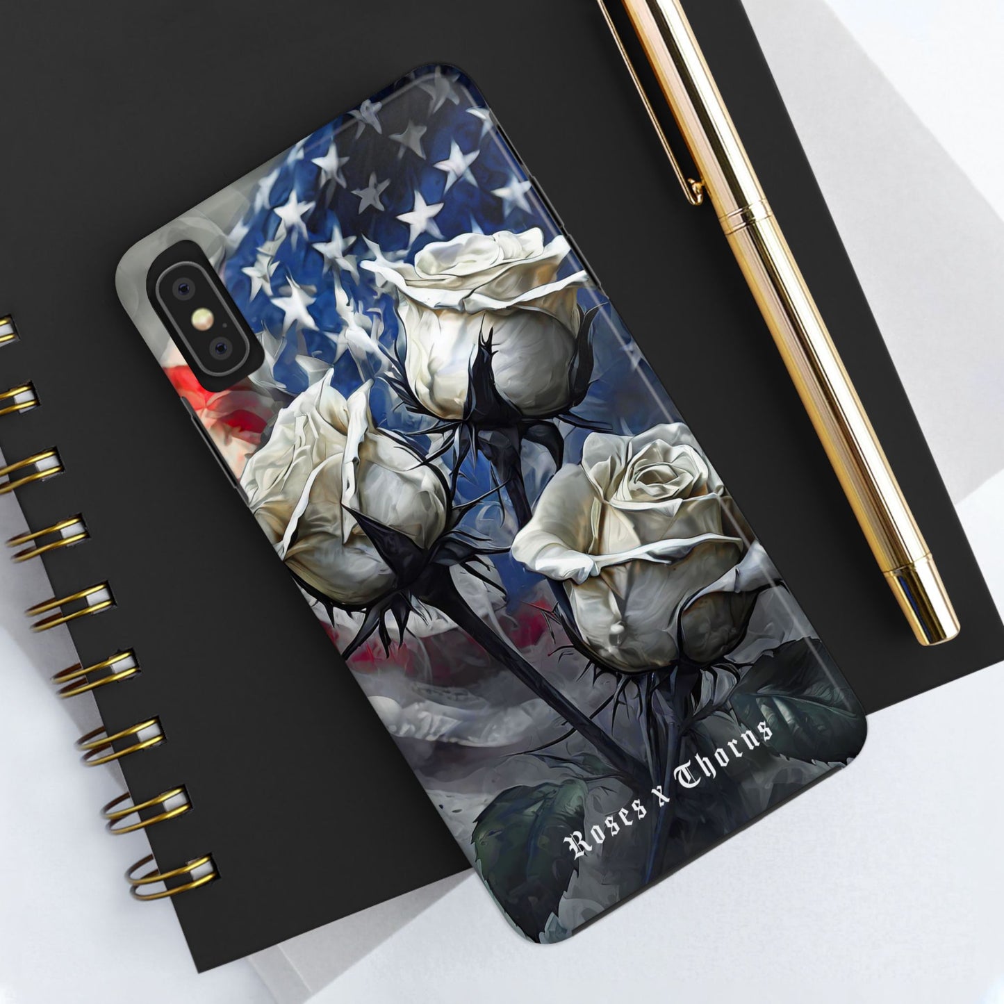 American White Roses x Thorns Phone Cases