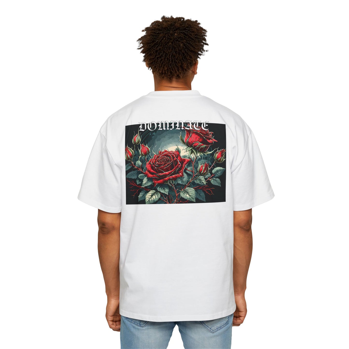 Dominate Red Roses x Thorns Heavy Oversized Tee