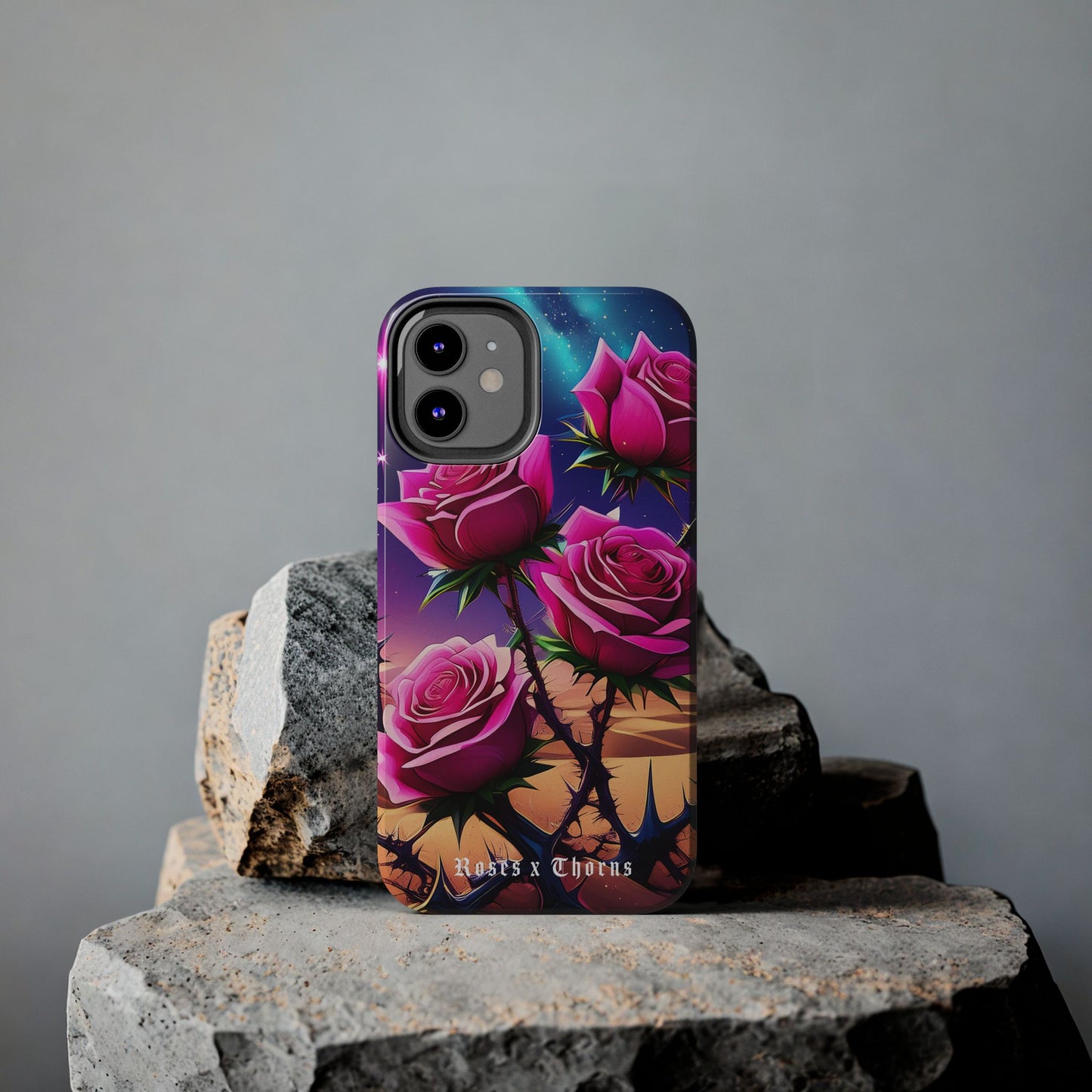 Pink Desert Roses x Thorns Phone Cases