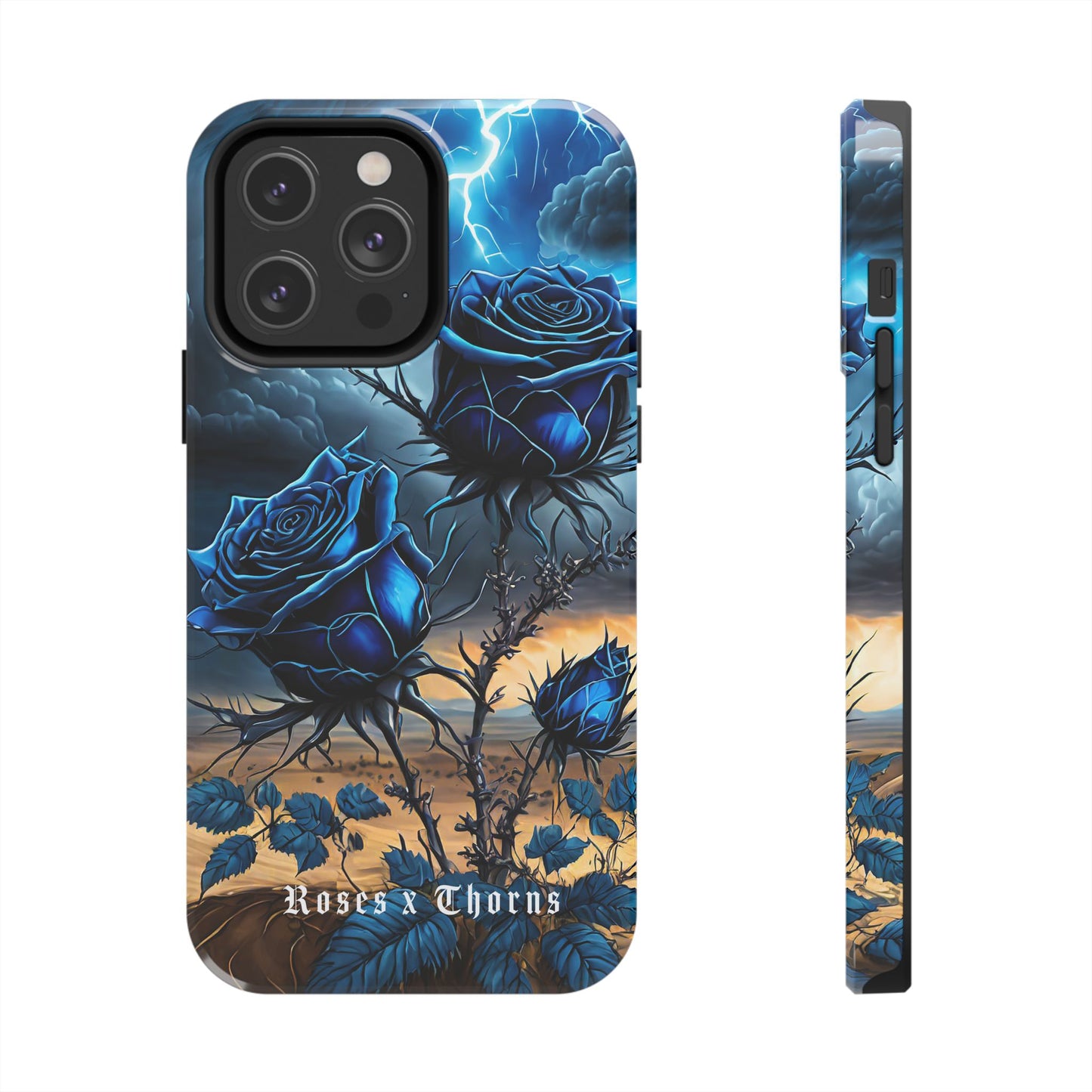 Blue Desert Roses x Thorns Phone Cases