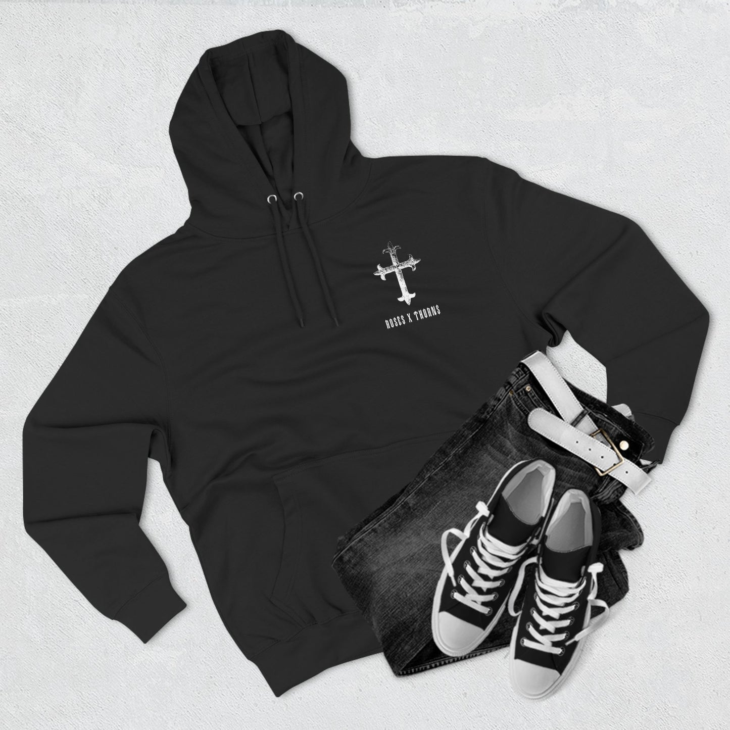 The Cross Roses x Thorns Three-Panel Fleece Hoodie