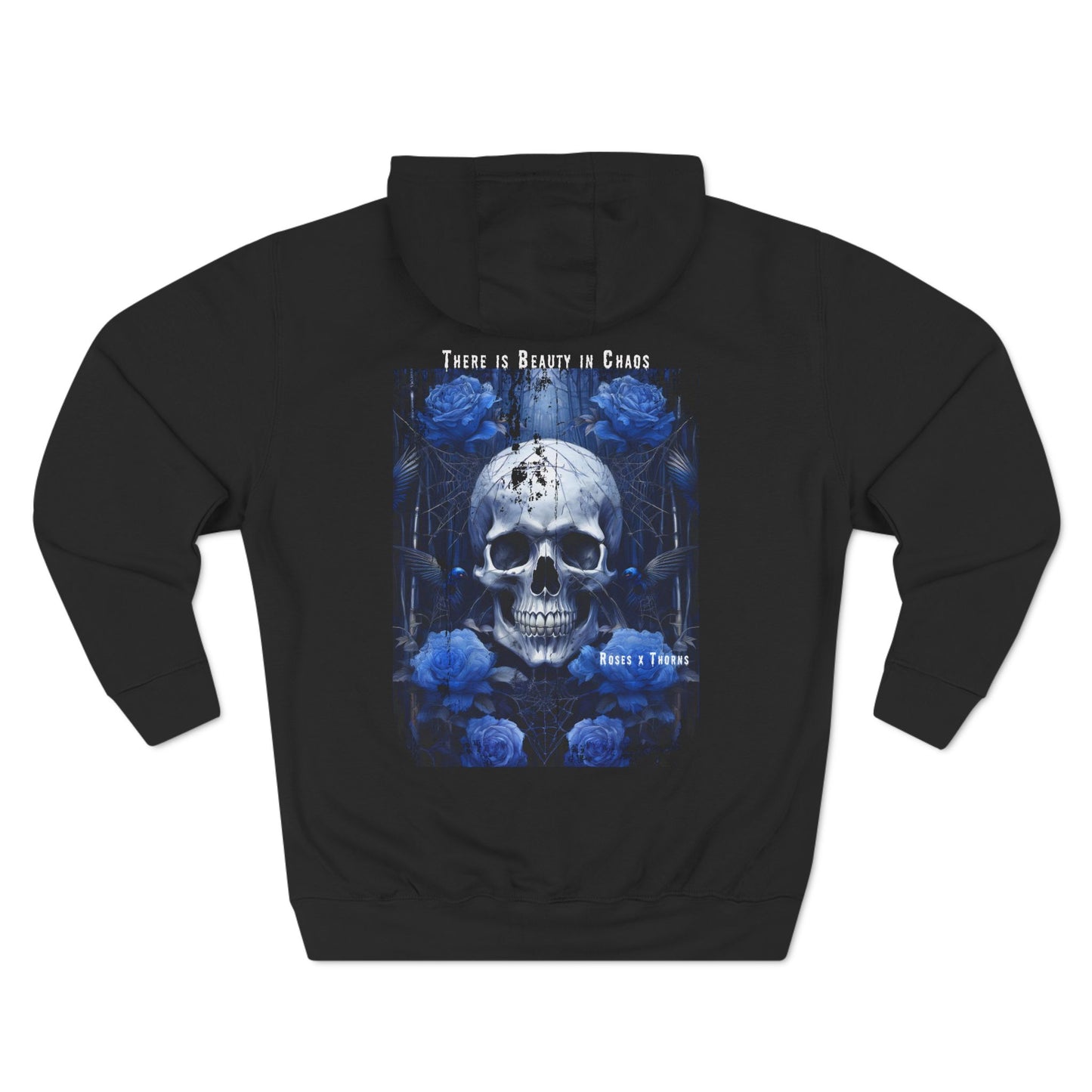 Blue Skull x Roses x Thorns Fleece Hoodie