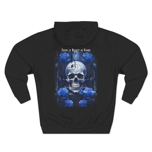 Blue Skull x Roses x Thorns Fleece Hoodie