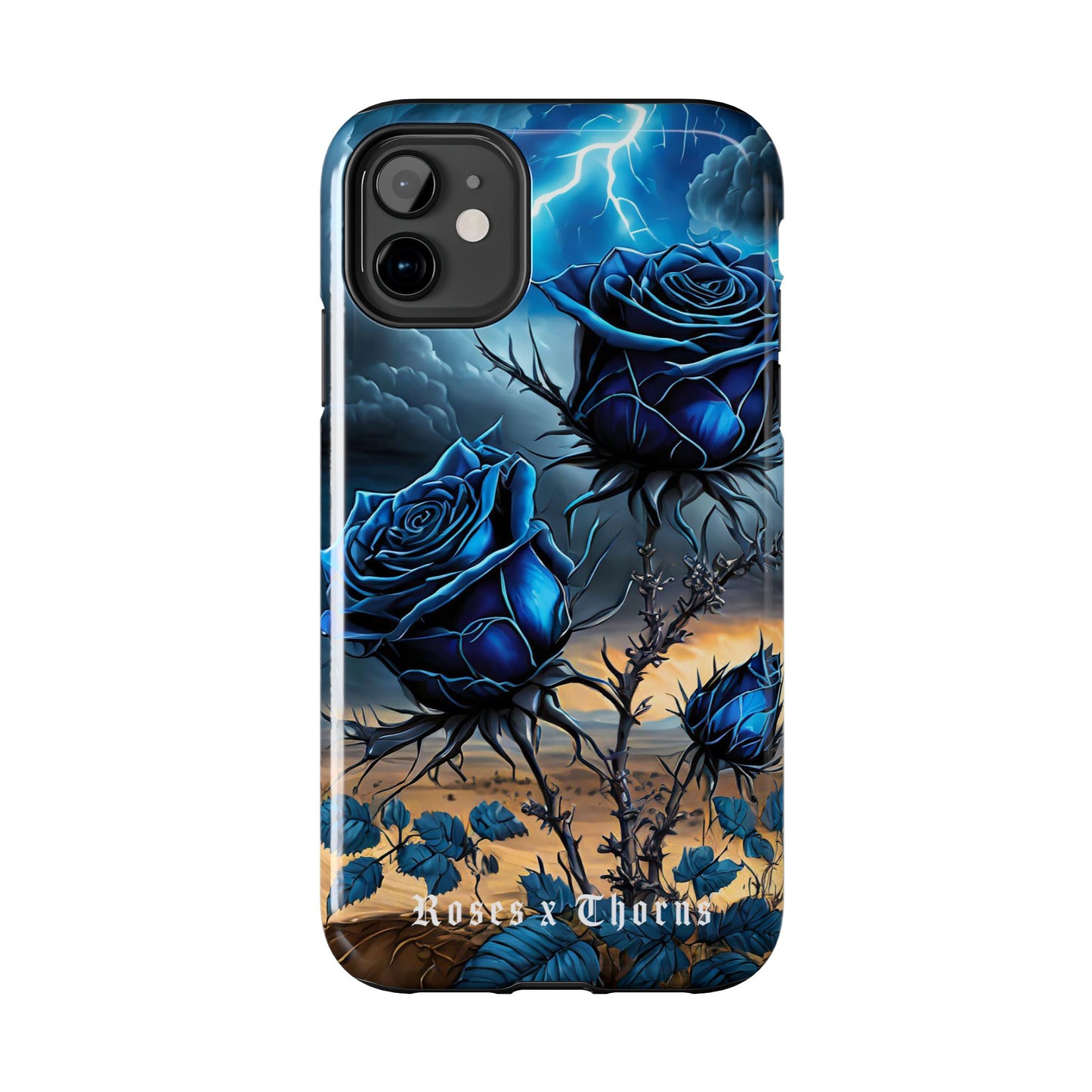 Blue Desert Roses x Thorns Phone Cases