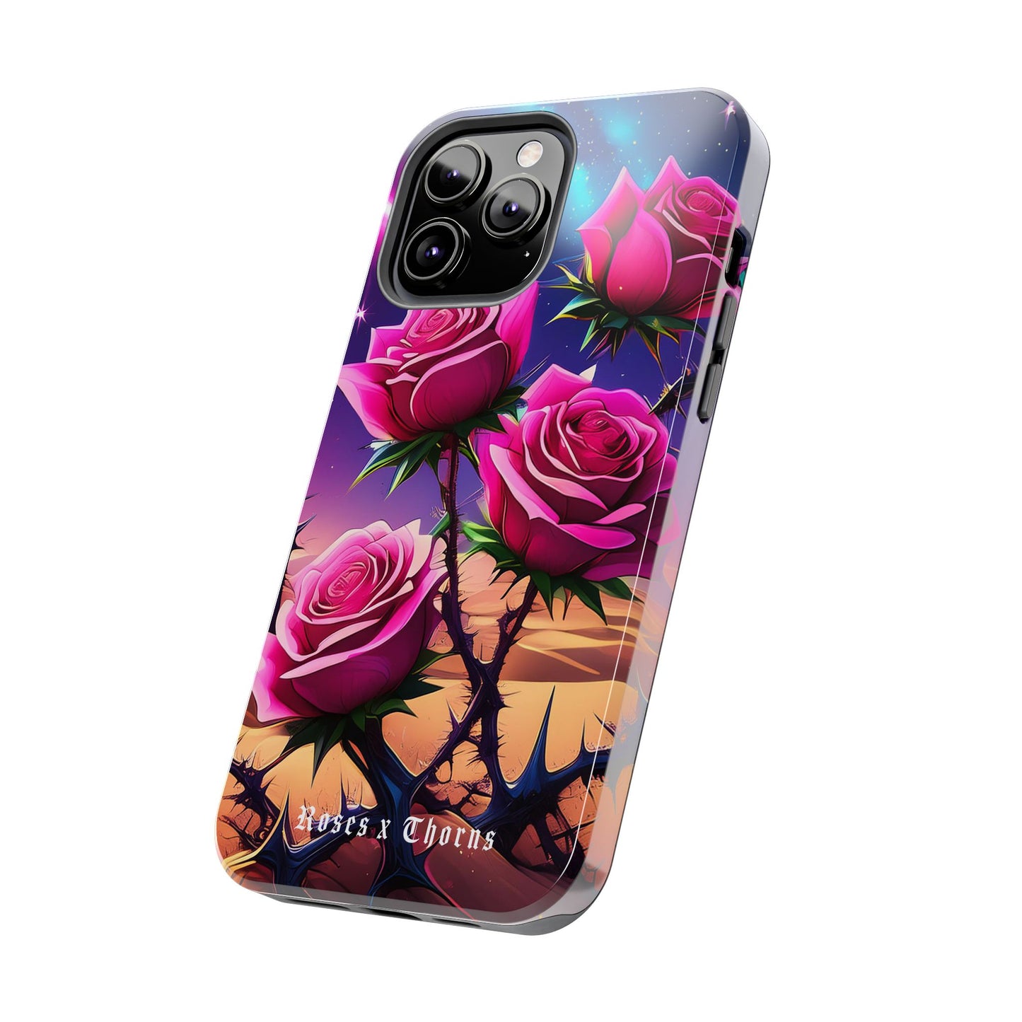 Pink Desert Roses x Thorns Phone Cases