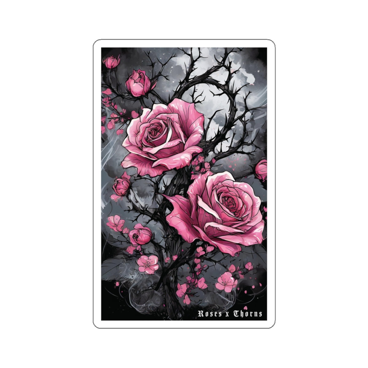 Pink Roses x Thorns Stickers