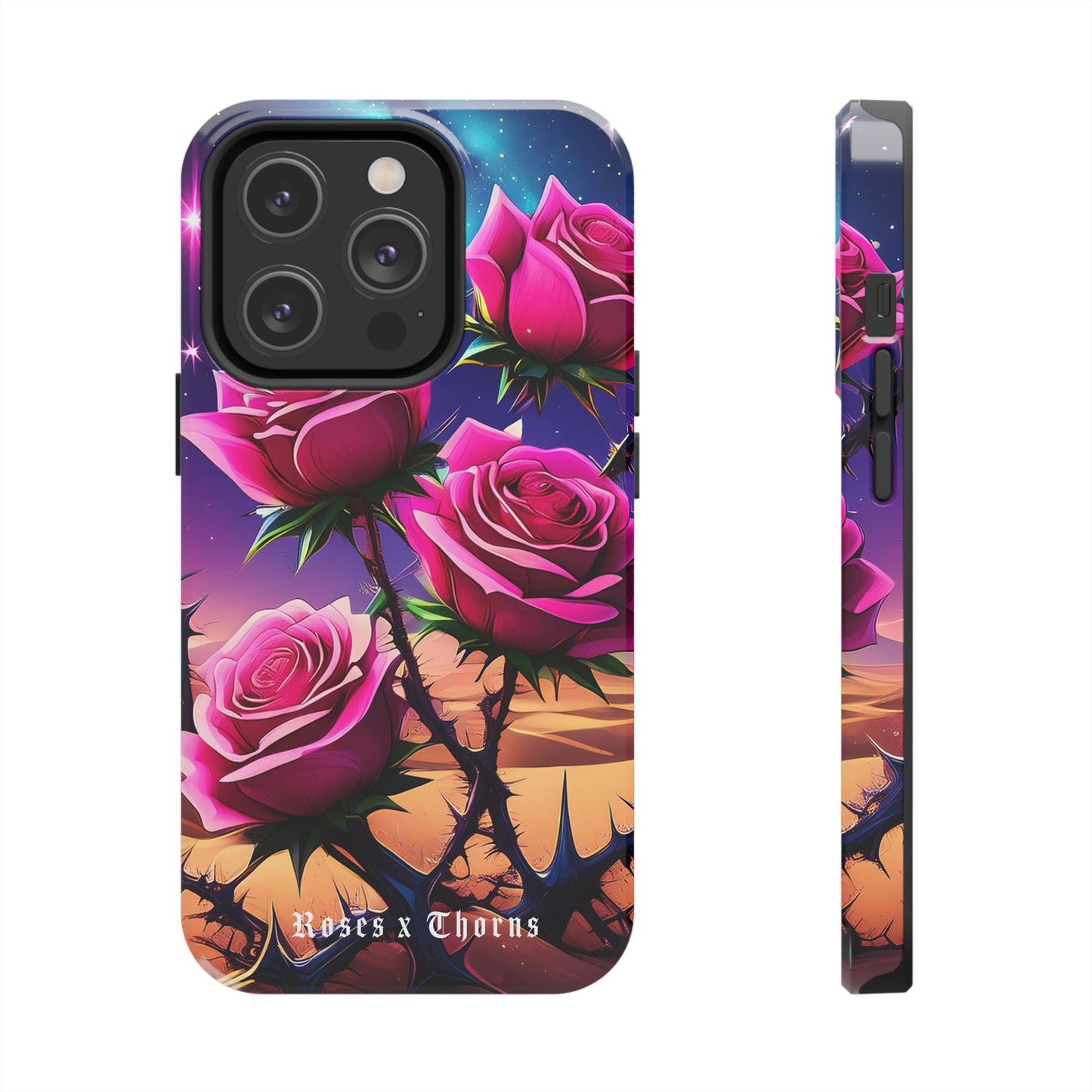 Pink Desert Roses x Thorns Phone Cases