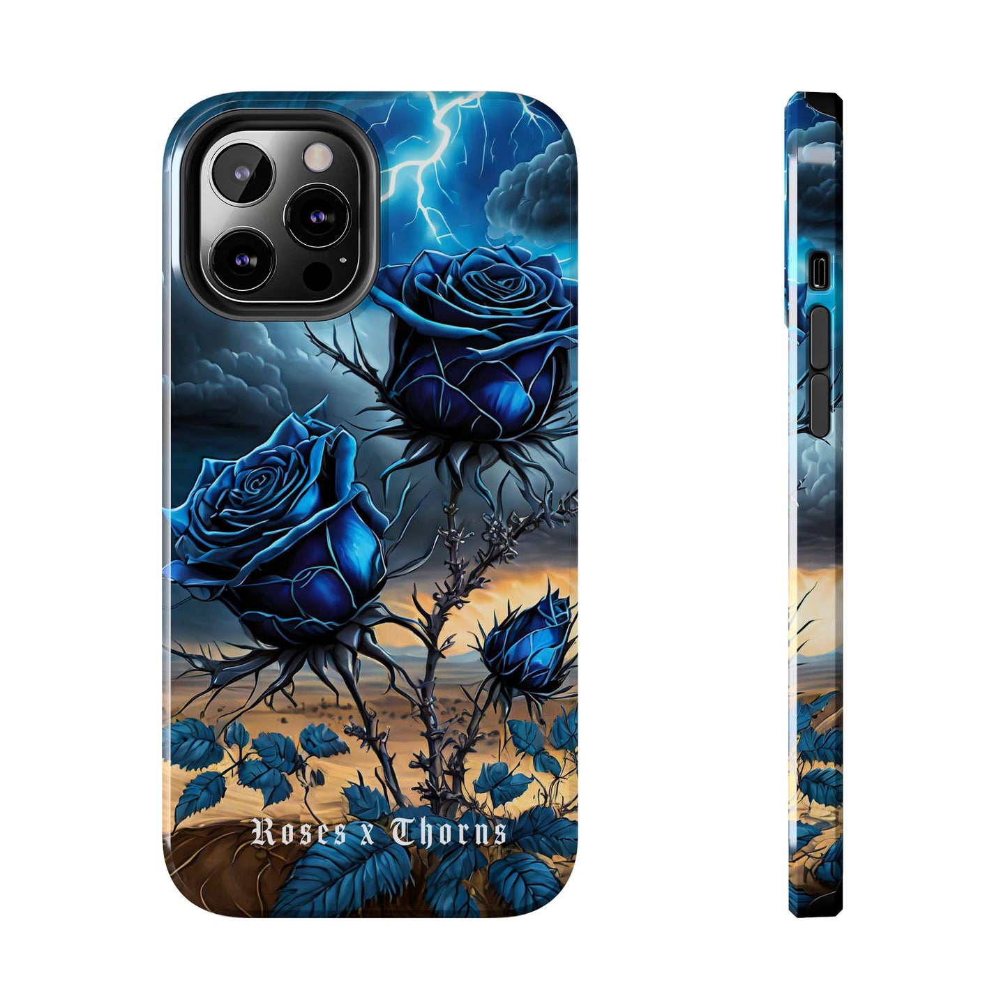 Blue Desert Roses x Thorns Phone Cases