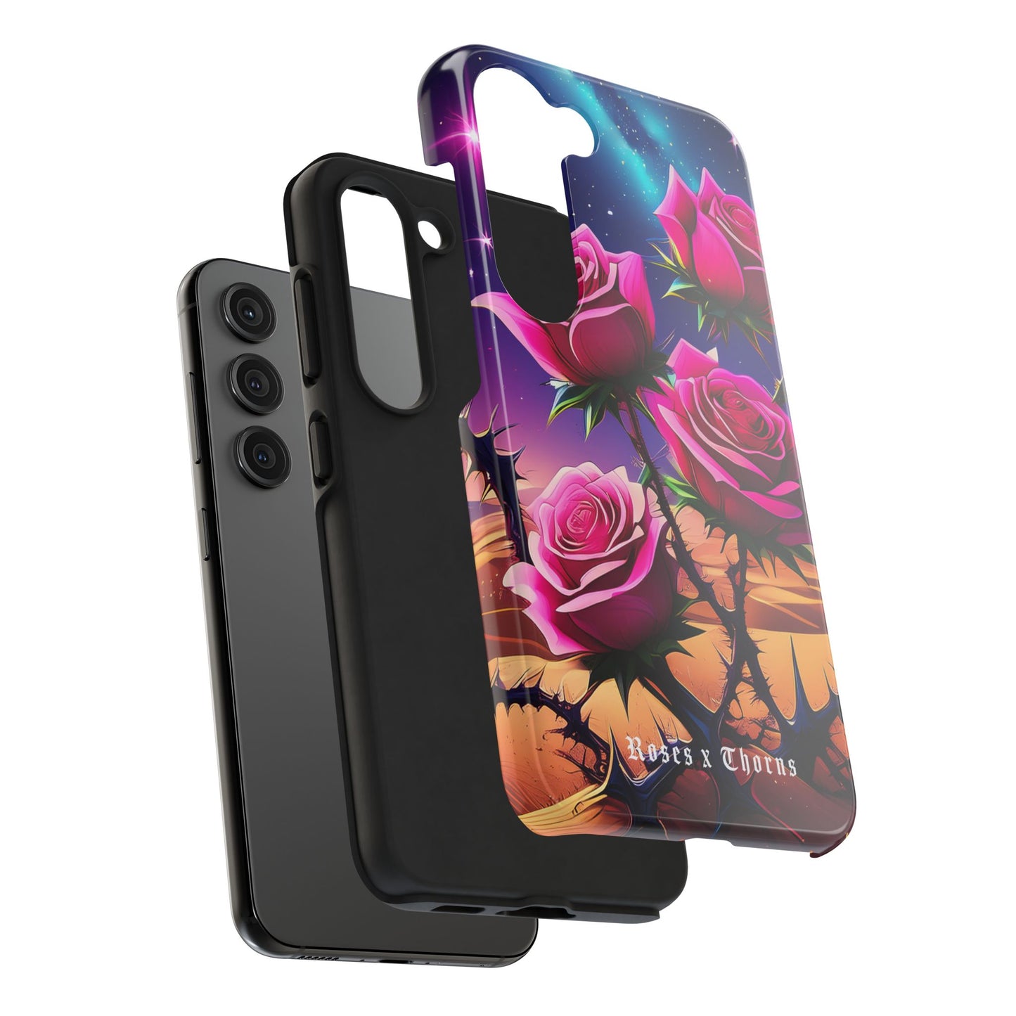 Pink Desert Roses x Thorns Phone Cases